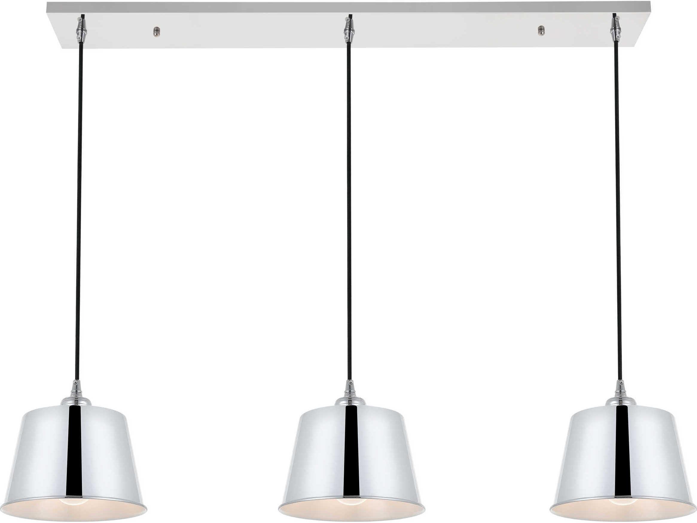 Elegant Lighting Nota 3-Light Black Empire Island Pendant