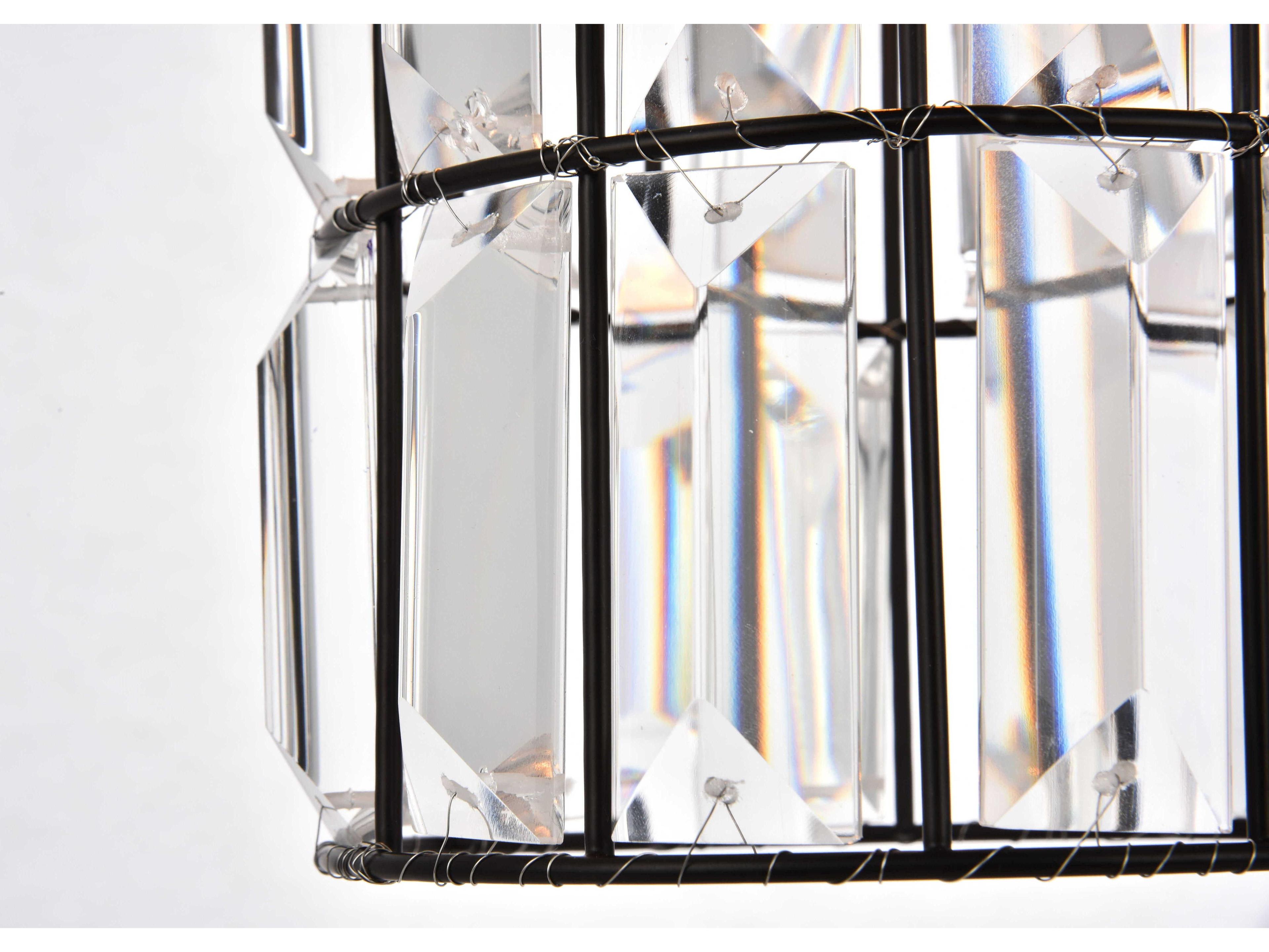 Elegant Lighting Blair 1-Light Oil Rubbed Bronze Crystal Cylinder Mini Pendant