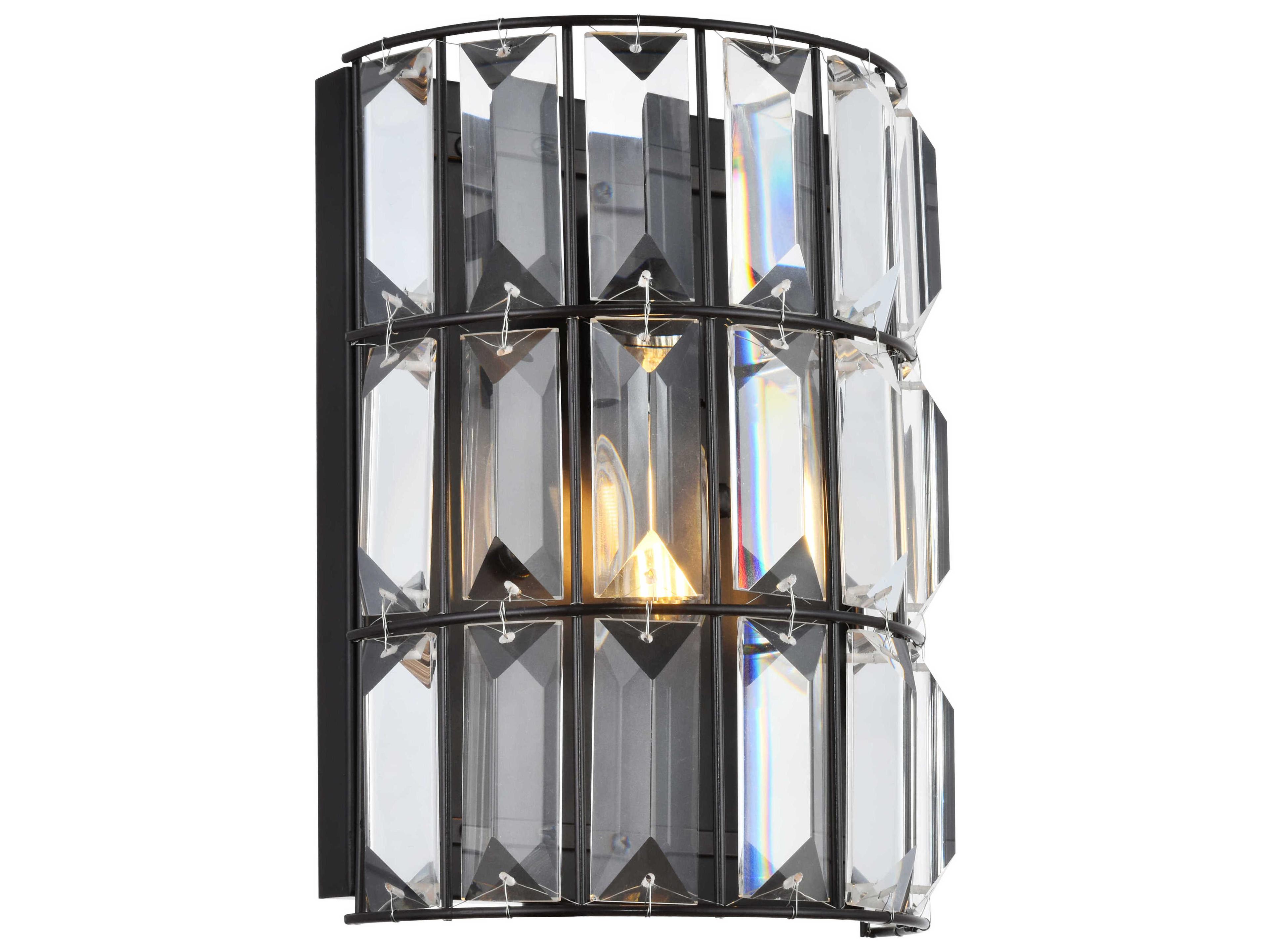 Elegant Lighting Blair 1-Light Oil Rubbed Bronze Clear Crystal Wall Sconce