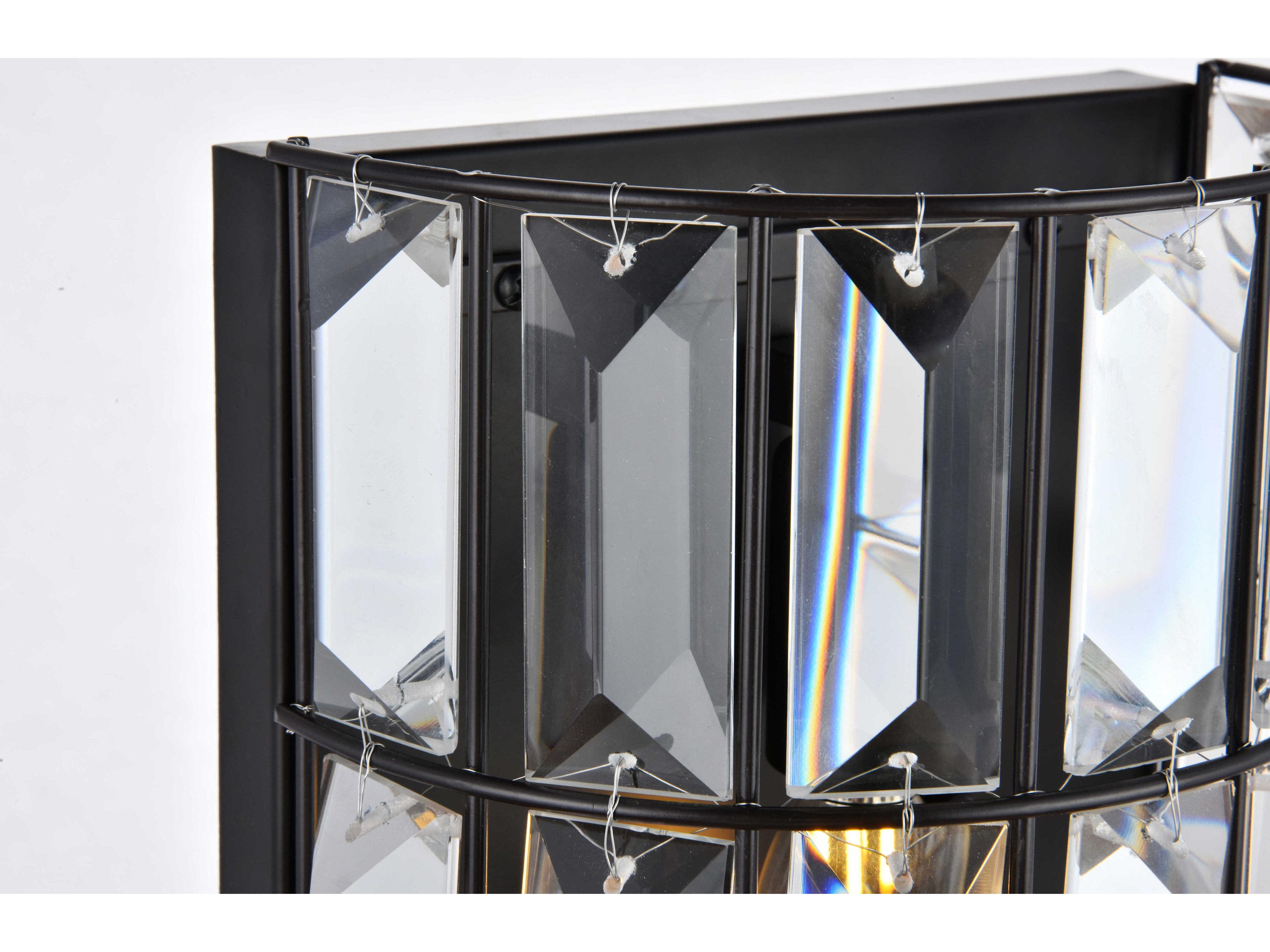 Elegant Lighting Blair 1-Light Oil Rubbed Bronze Clear Crystal Wall Sconce