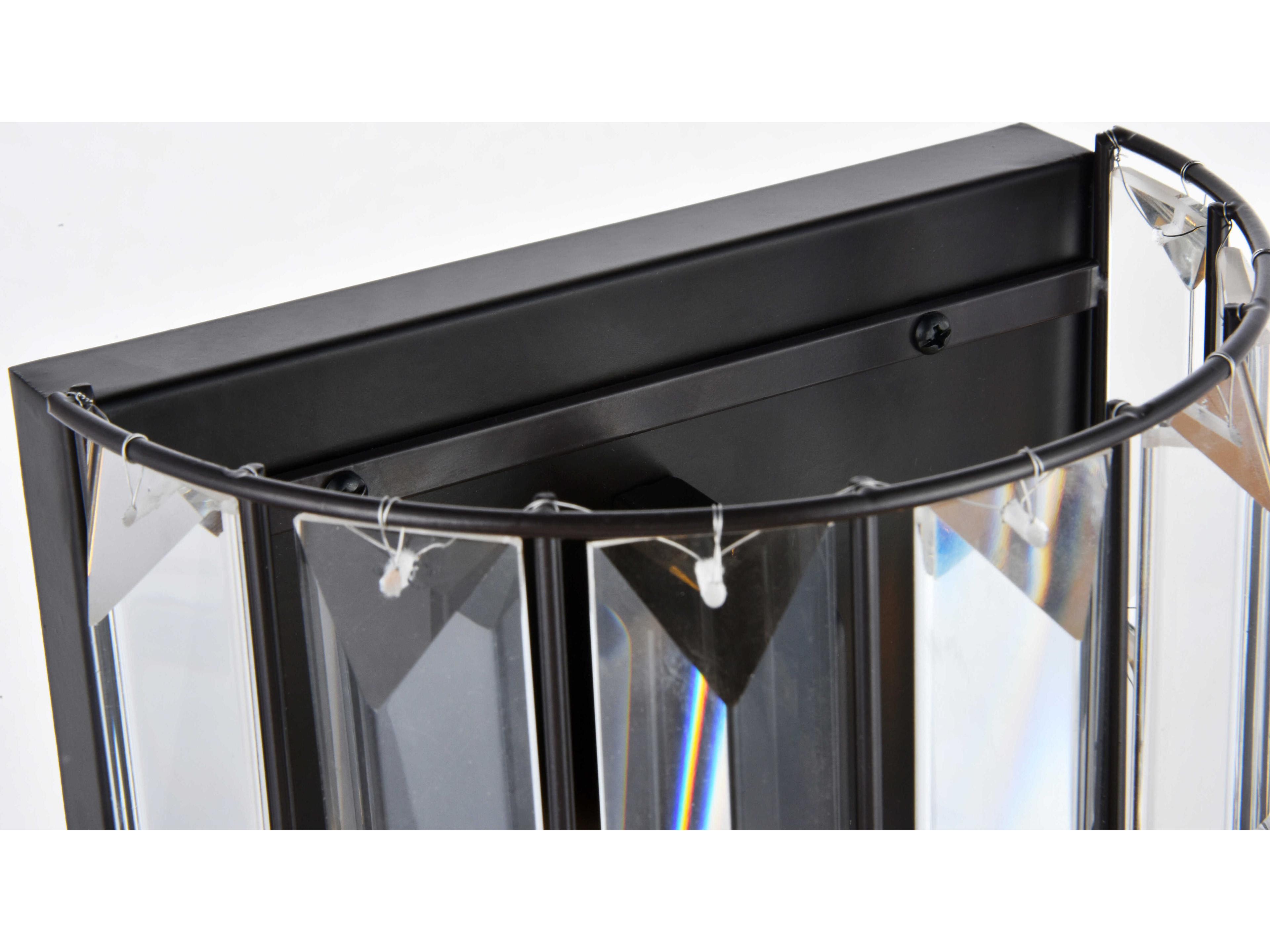 Elegant Lighting Blair 1-Light Oil Rubbed Bronze Clear Crystal Wall Sconce