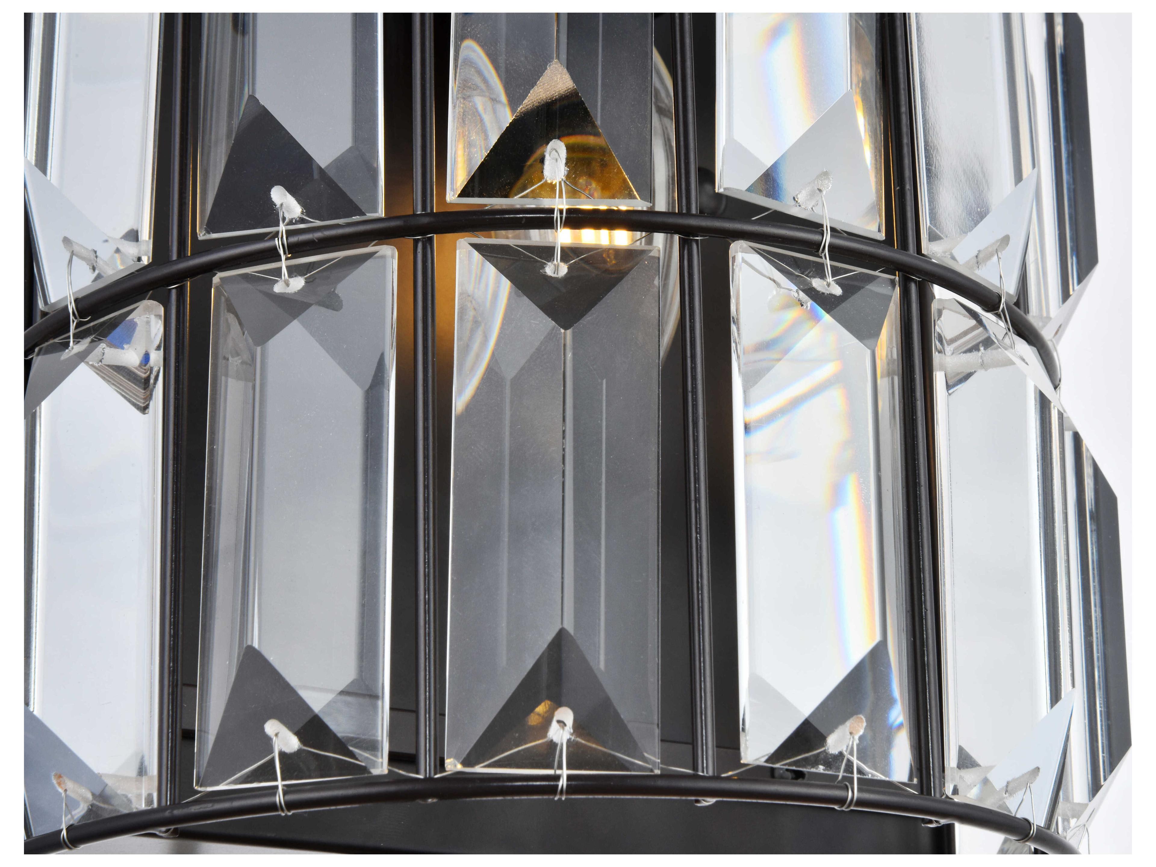 Elegant Lighting Blair 1-Light Oil Rubbed Bronze Clear Crystal Wall Sconce