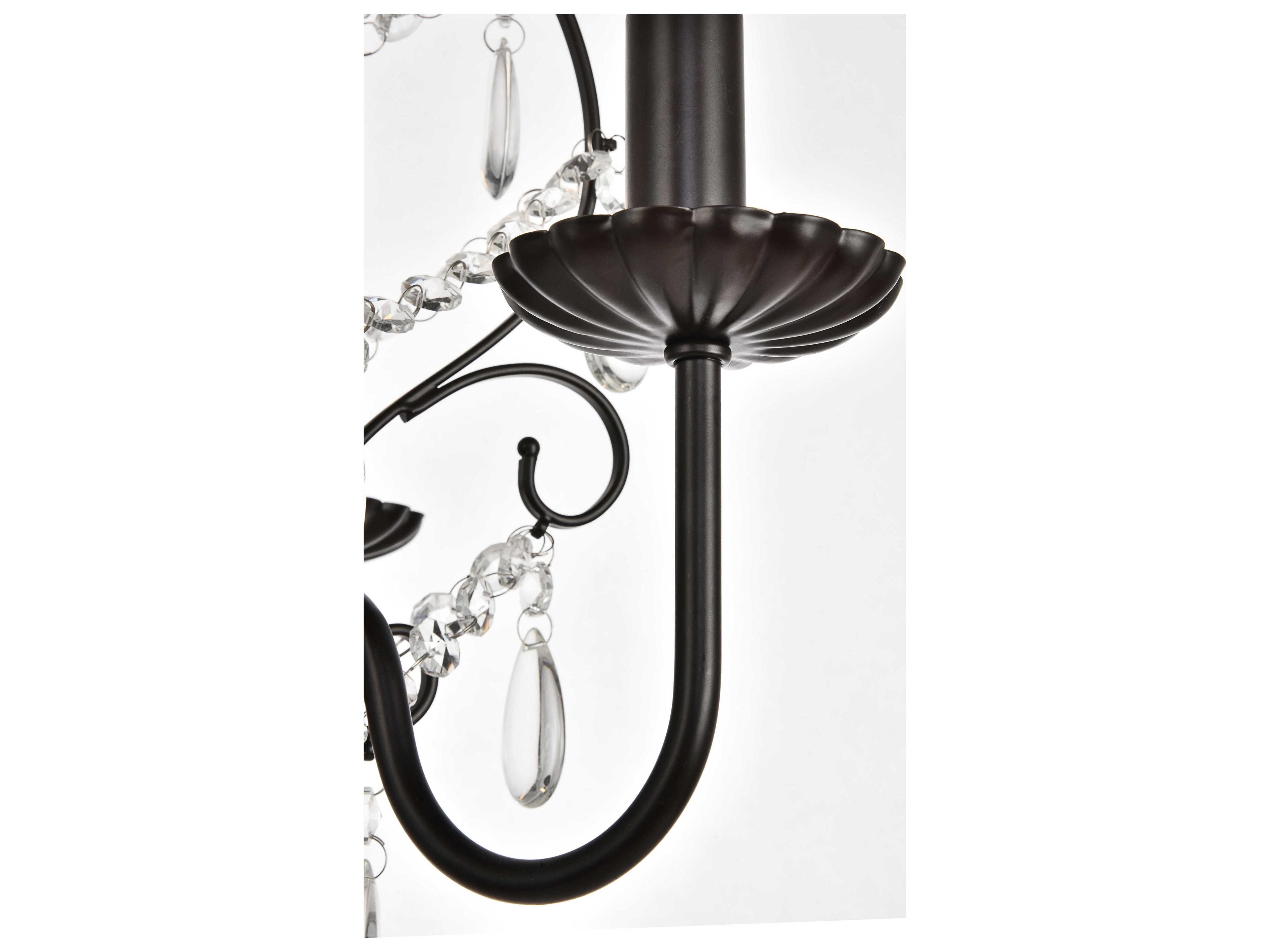 Elegant Lighting Blaise 3-Light Oil Rubbed Bronze Crystal Chandelier