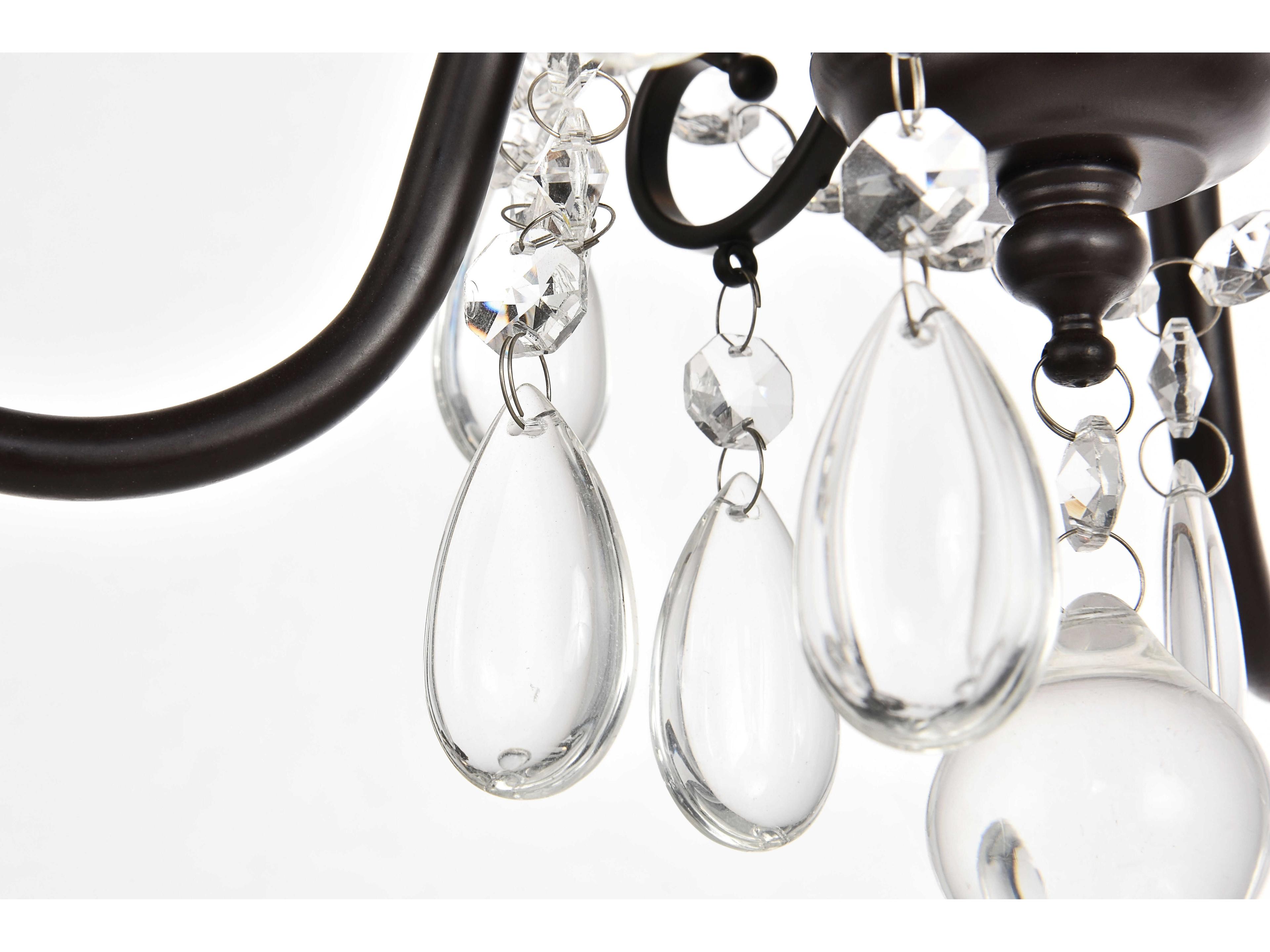 Elegant Lighting Blaise 3-Light Oil Rubbed Bronze Crystal Chandelier