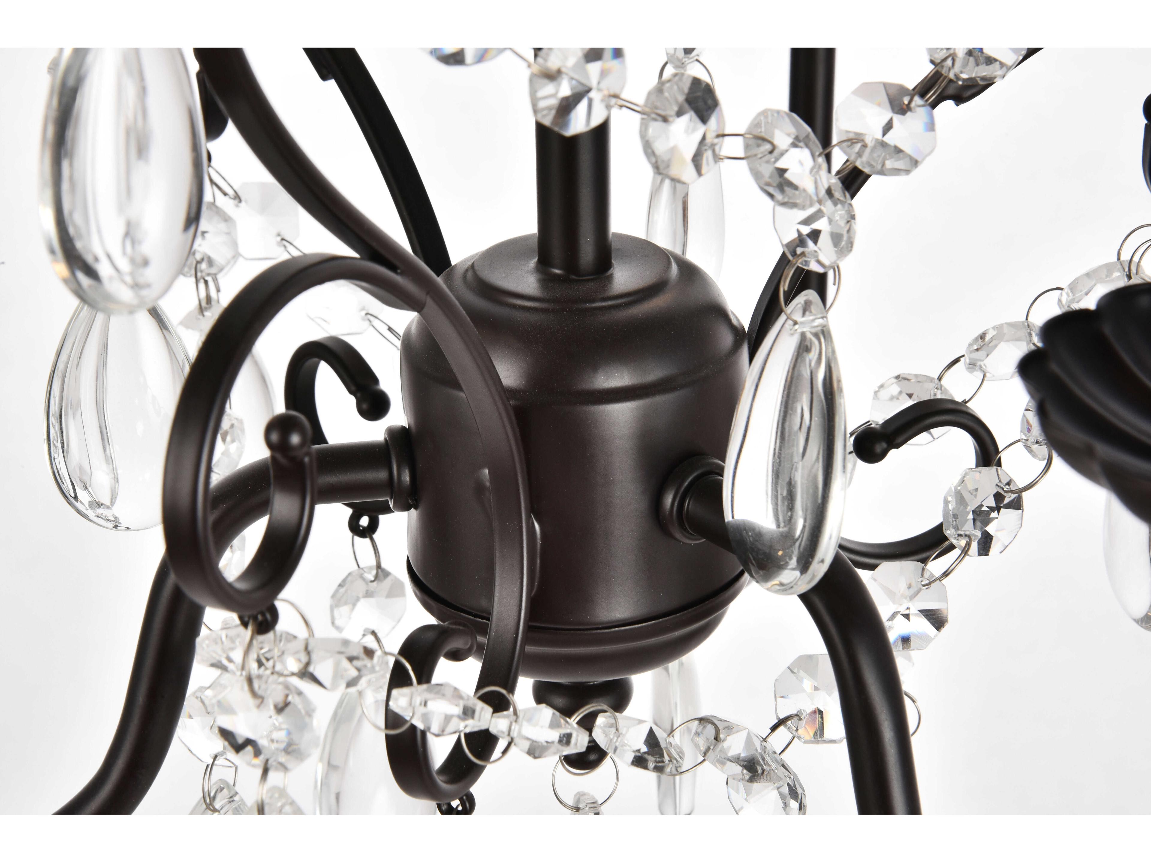 Elegant Lighting Blaise 3-Light Oil Rubbed Bronze Crystal Chandelier