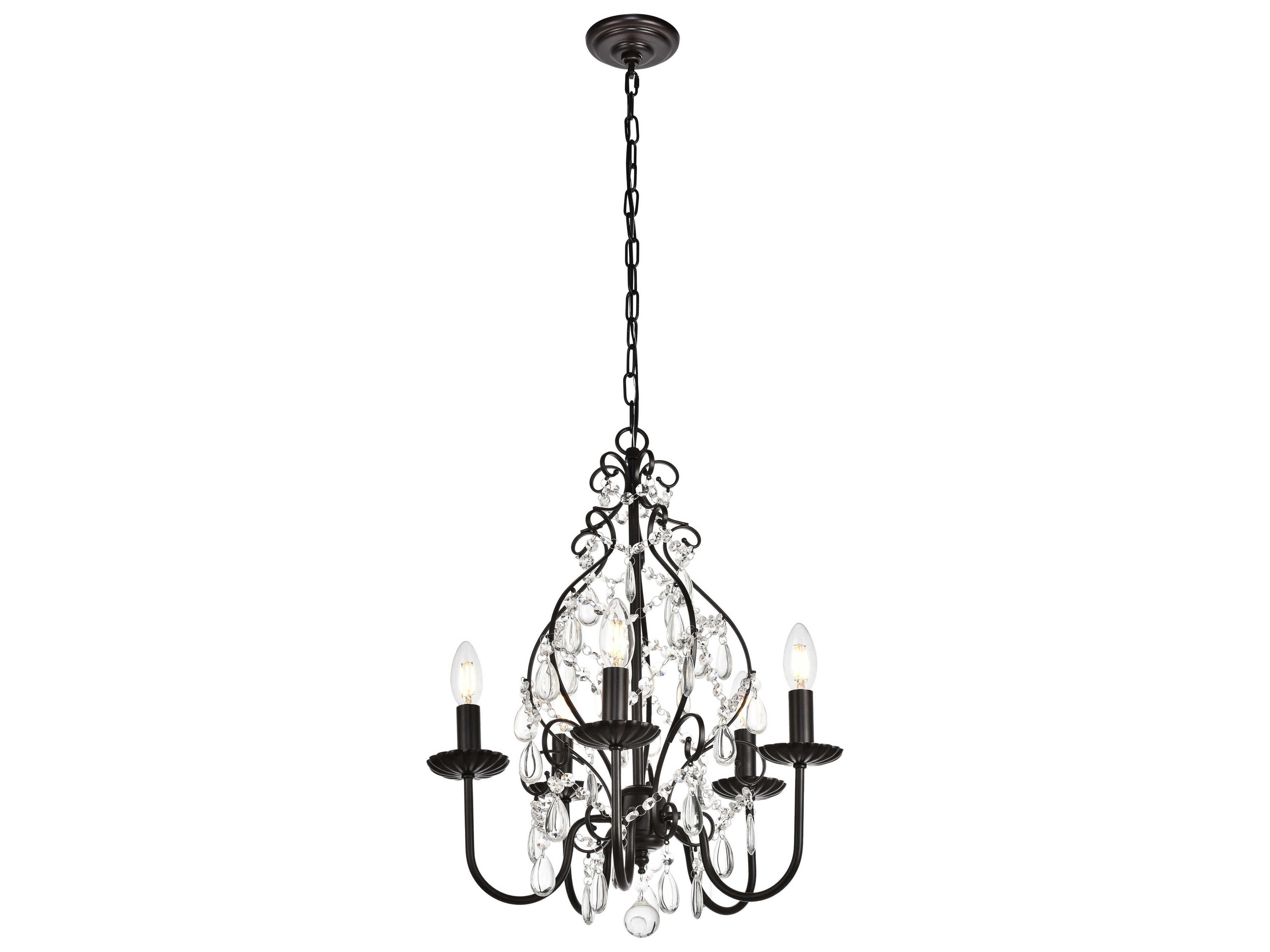 Elegant Lighting Blaise 5-Light Oil Rubbed Bronze Crystal Chandelier