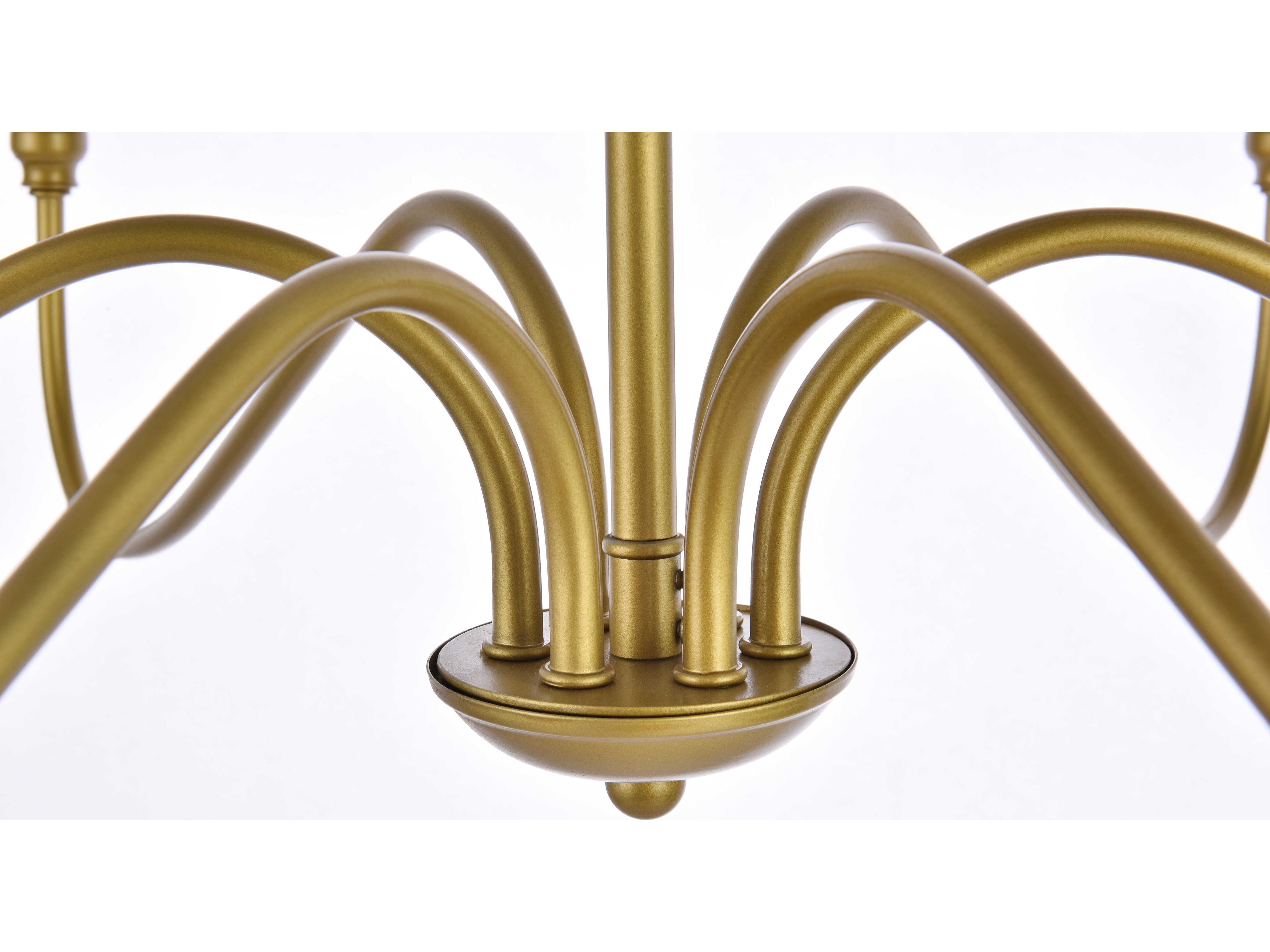 Elegant Lighting Rohan 6-Light Brass Candelabra Chandelier