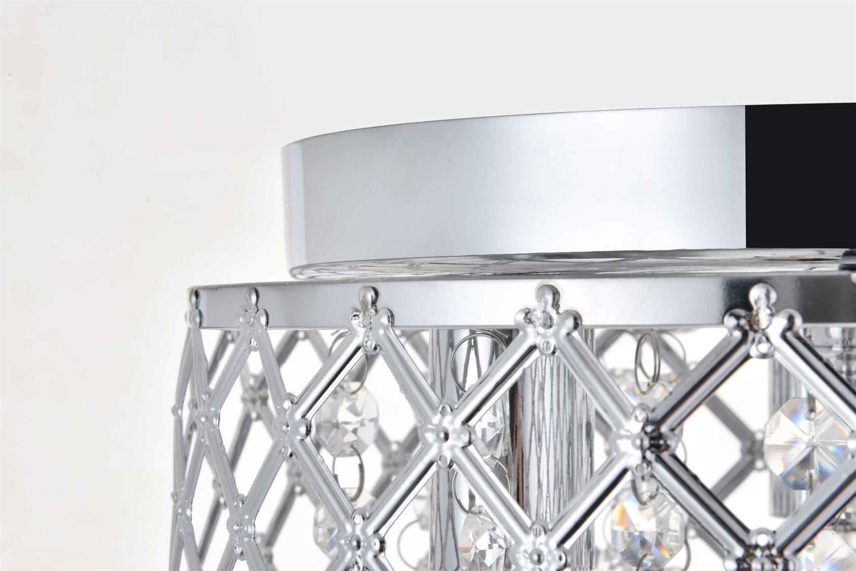 Elegant Lighting Tully 3-Light Chrome Crystal Drum Flush Mount