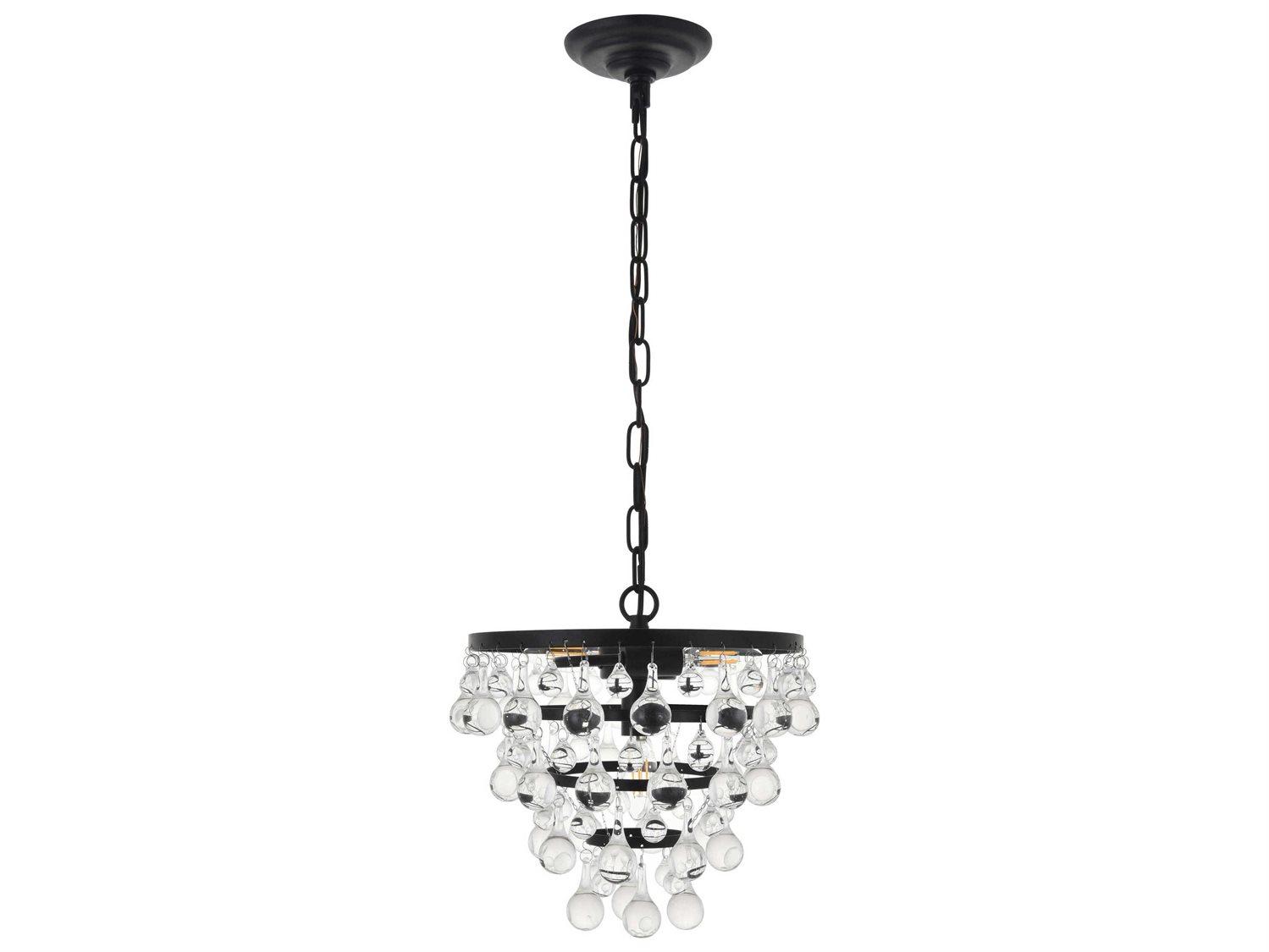 Elegant Lighting Kora 3-Light Brass Crystal Empire Tiered Pendant