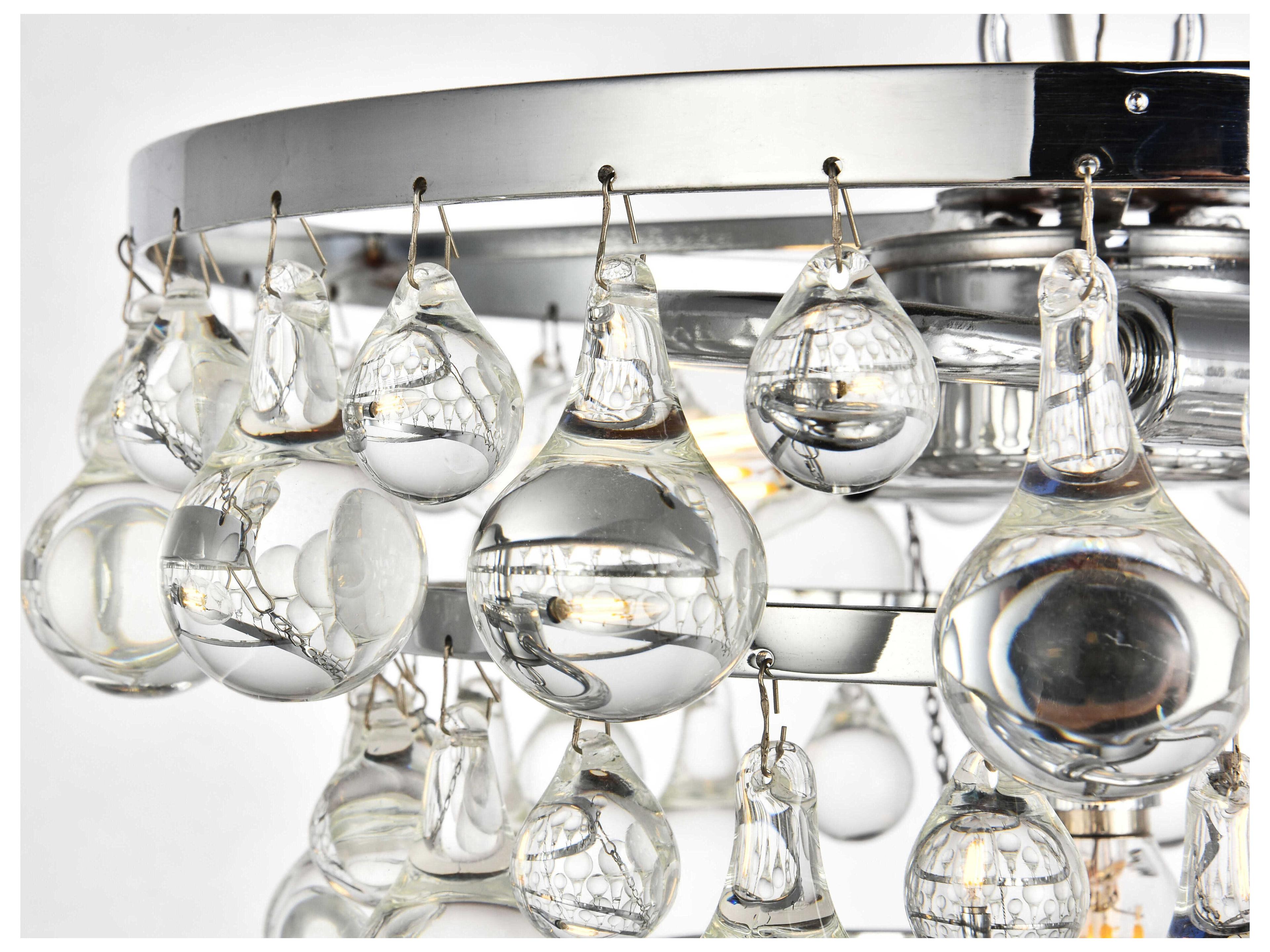 Elegant Lighting Kora 3-Light Chrome Crystal Tiered Pendant