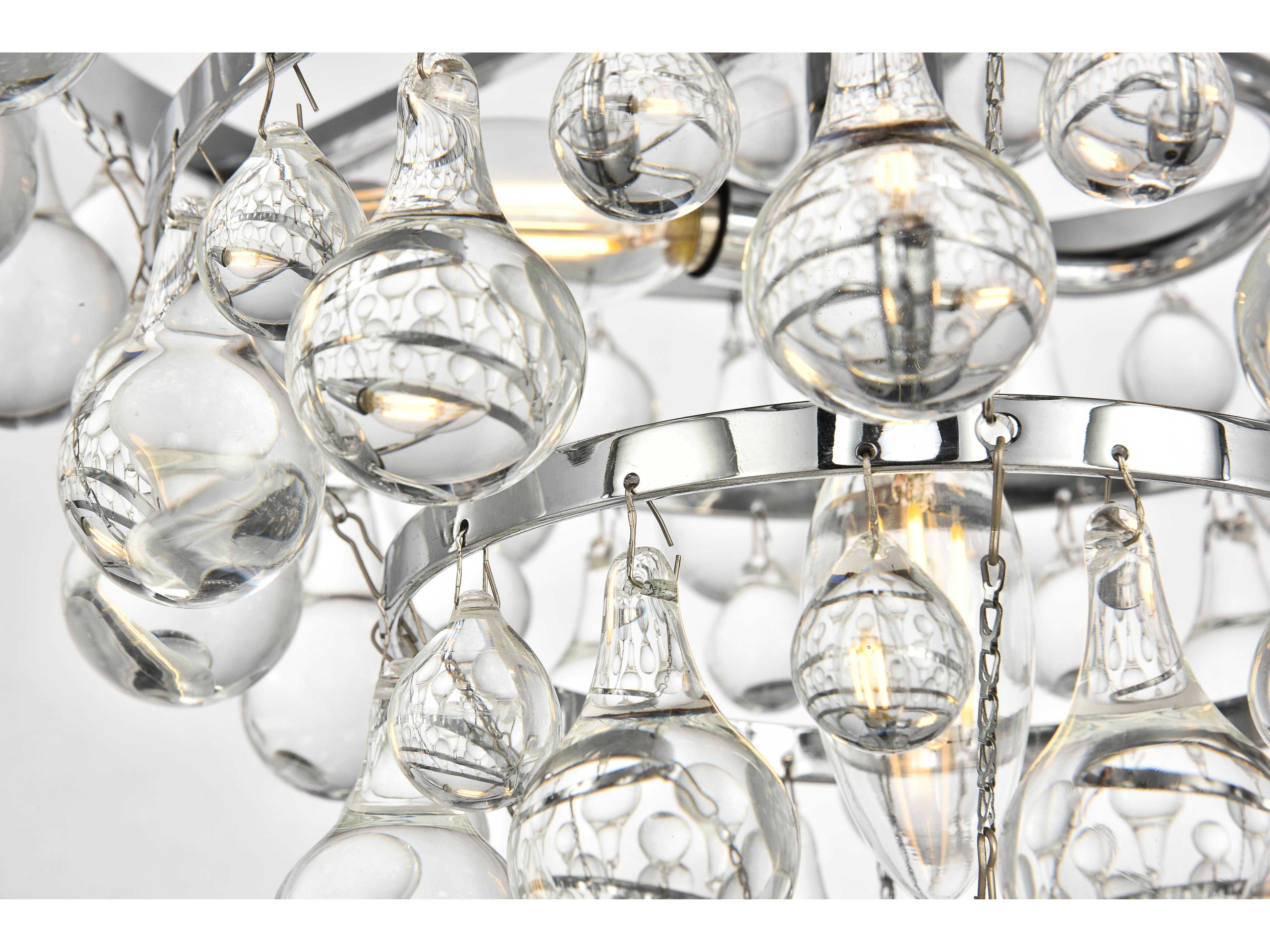 Elegant Lighting Kora 3-Light Chrome Crystal Tiered Pendant