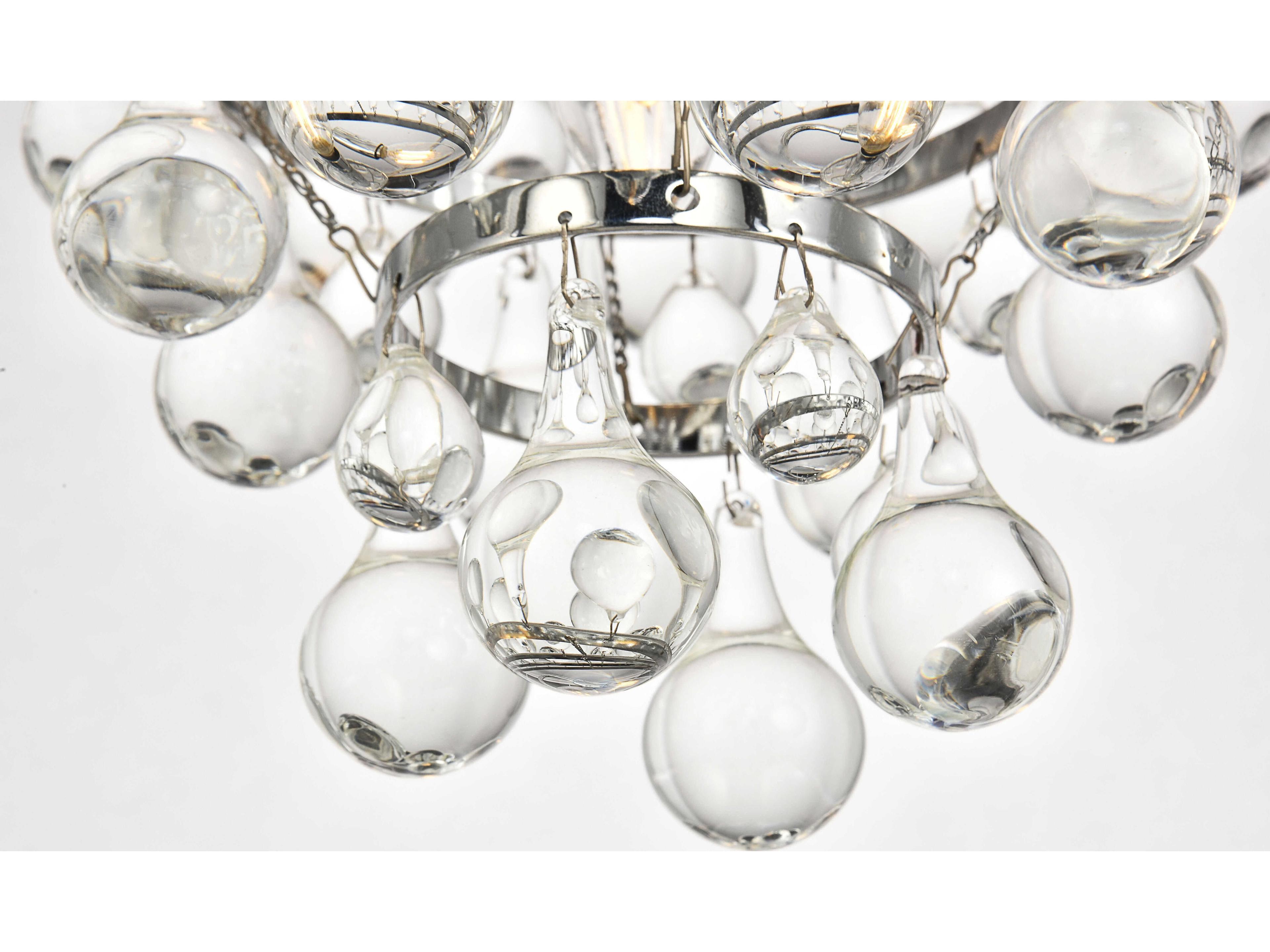 Elegant Lighting Kora 3-Light Chrome Crystal Tiered Pendant