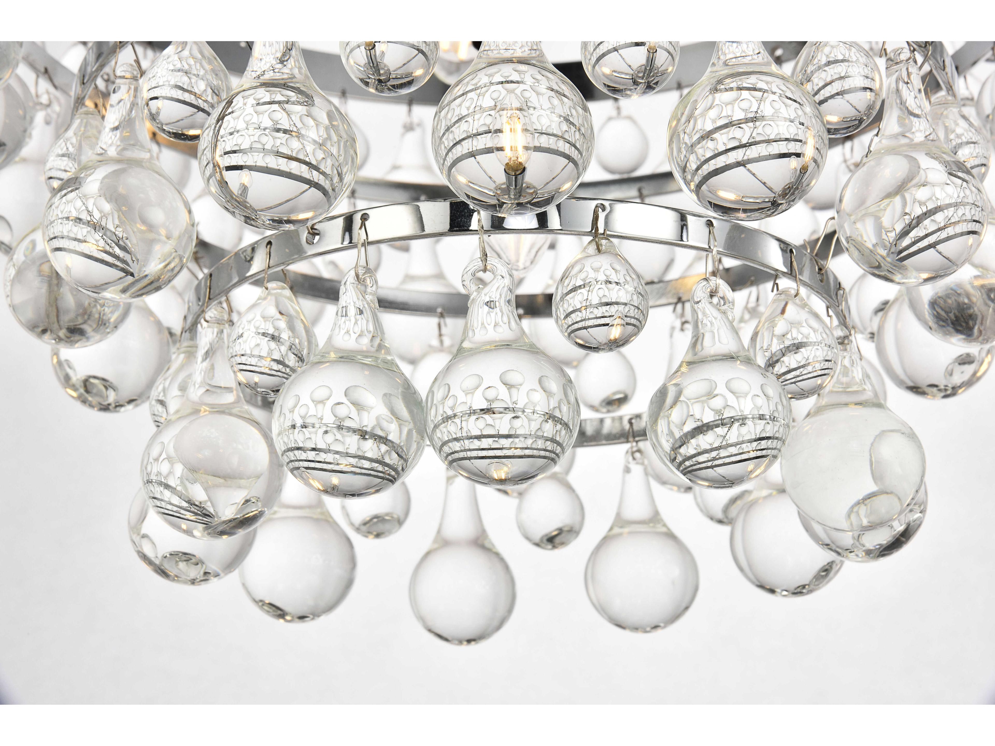 Elegant Lighting Kora 5-Light Chrome Crystal Tiered Pendant