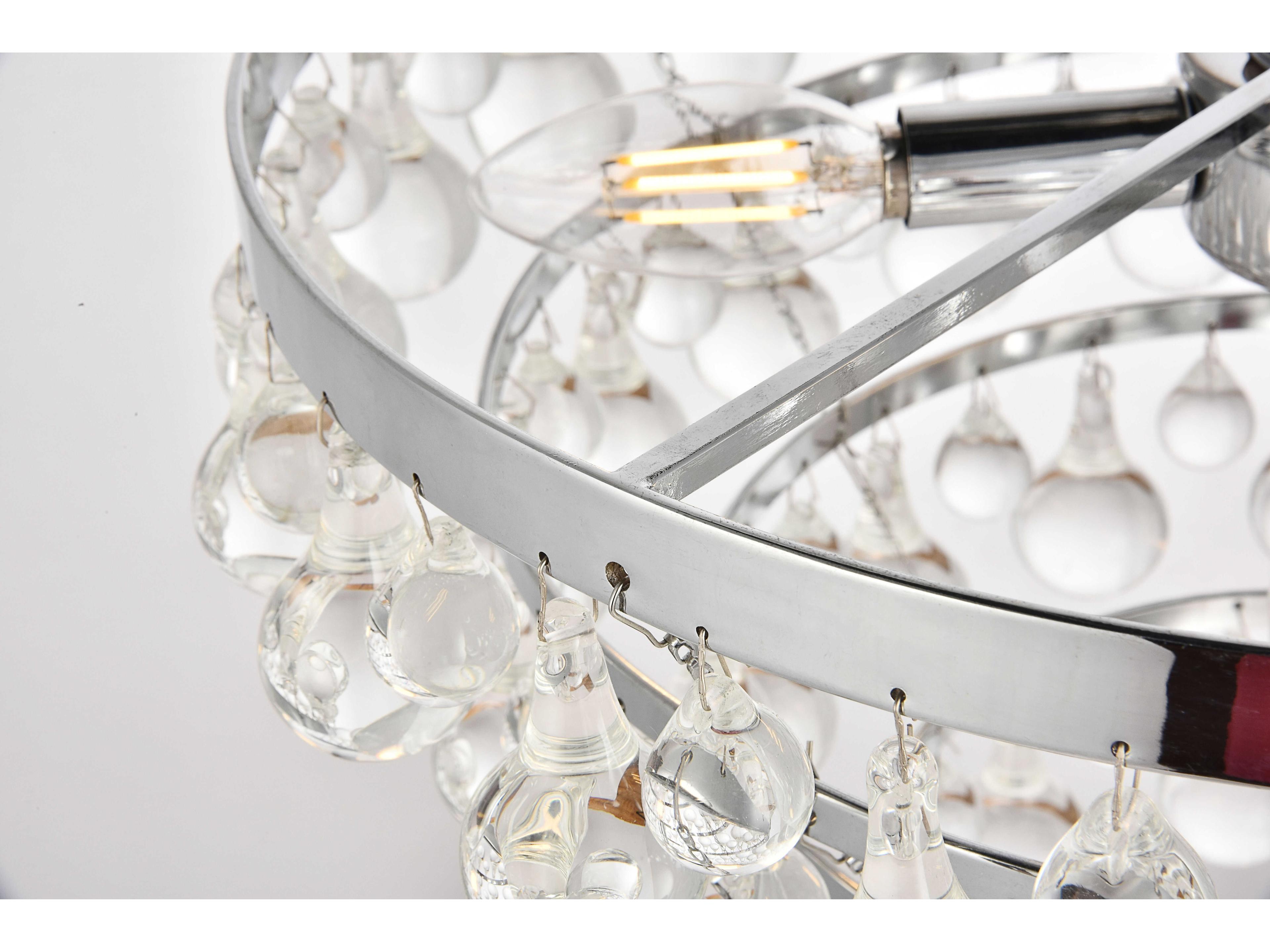 Elegant Lighting Kora 5-Light Chrome Crystal Tiered Pendant