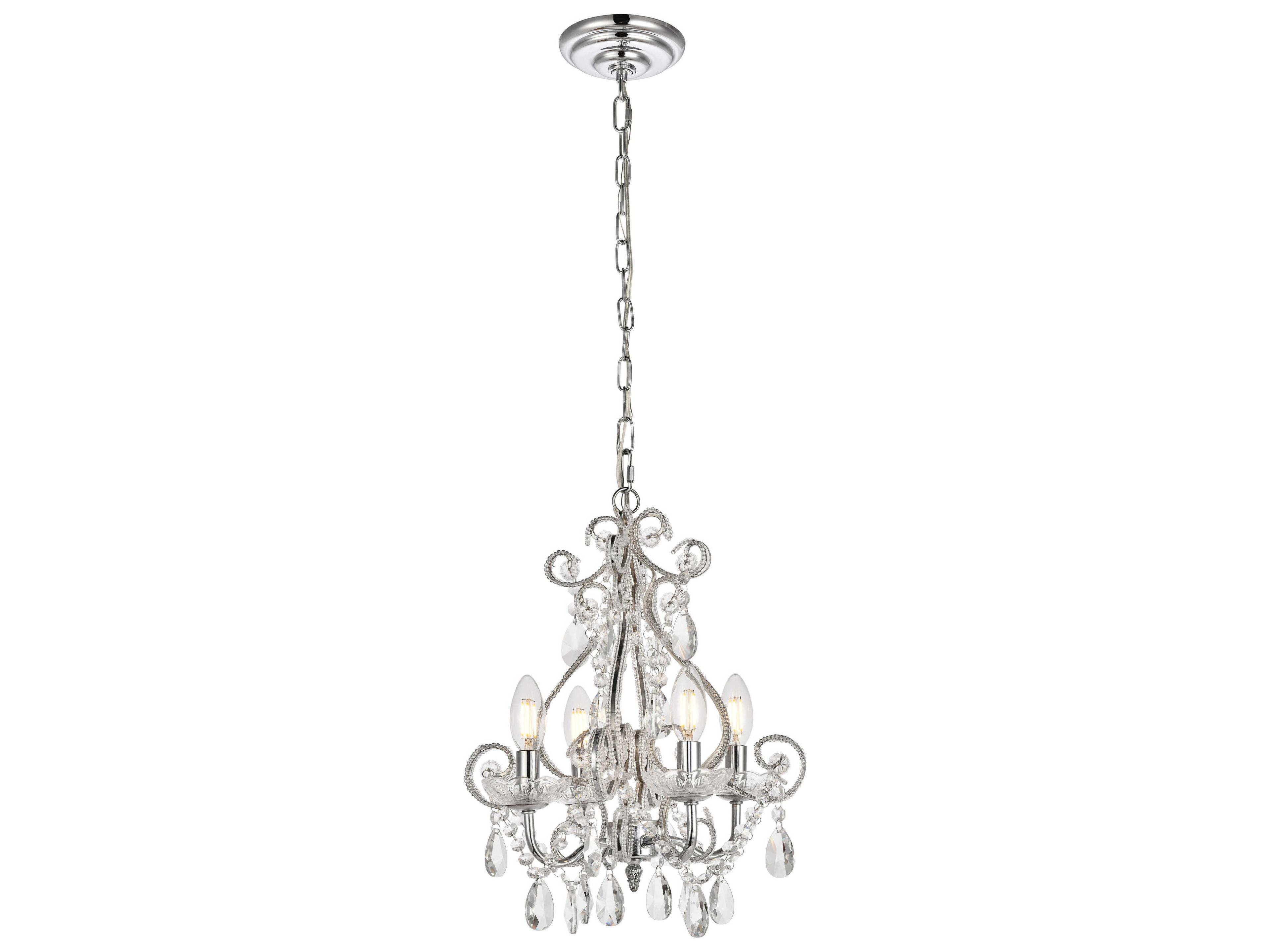 Elegant Lighting Kato 4-Light Chrome Crystal Chandelier