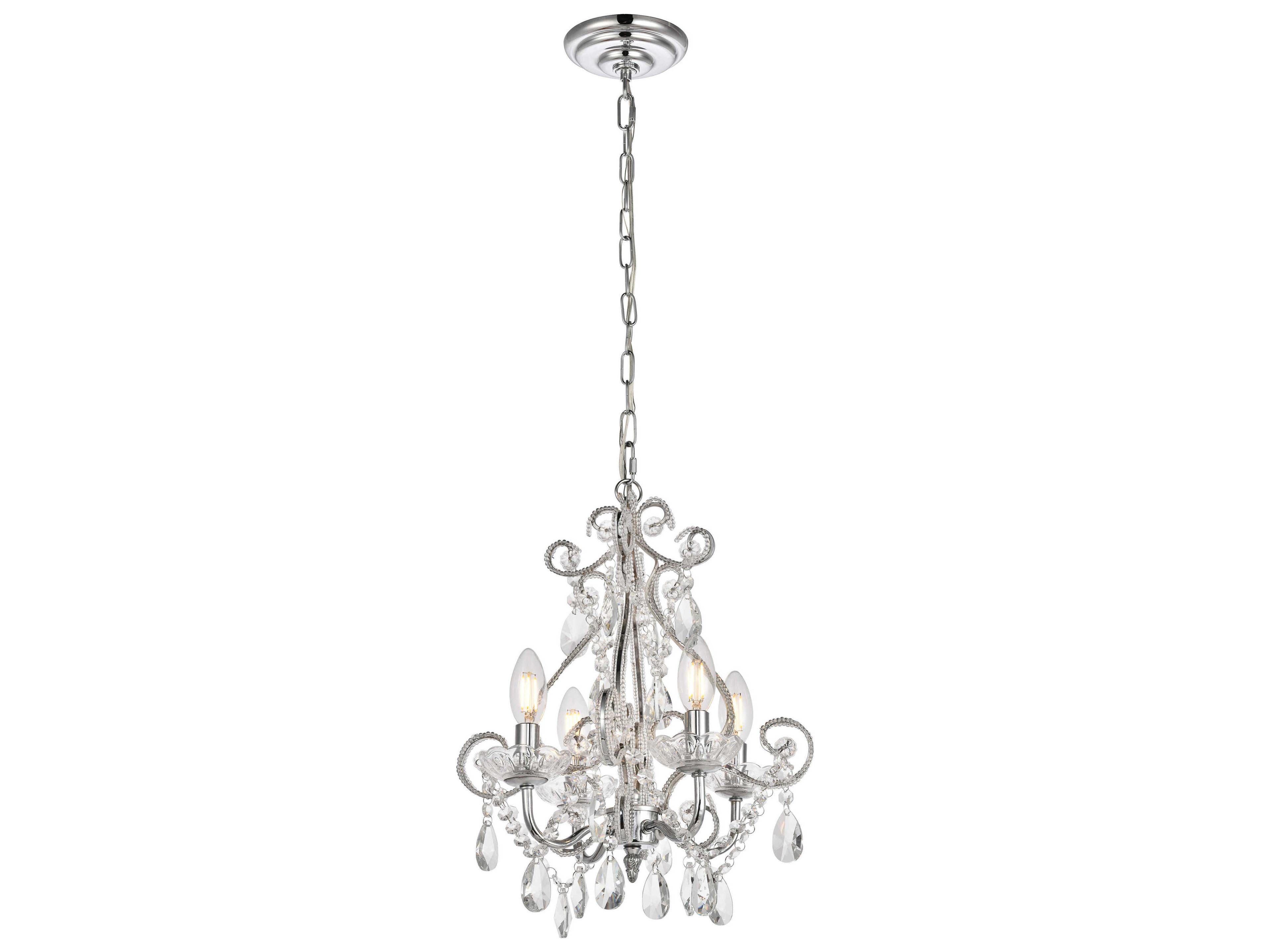 Elegant Lighting Kato 4-Light Chrome Crystal Chandelier