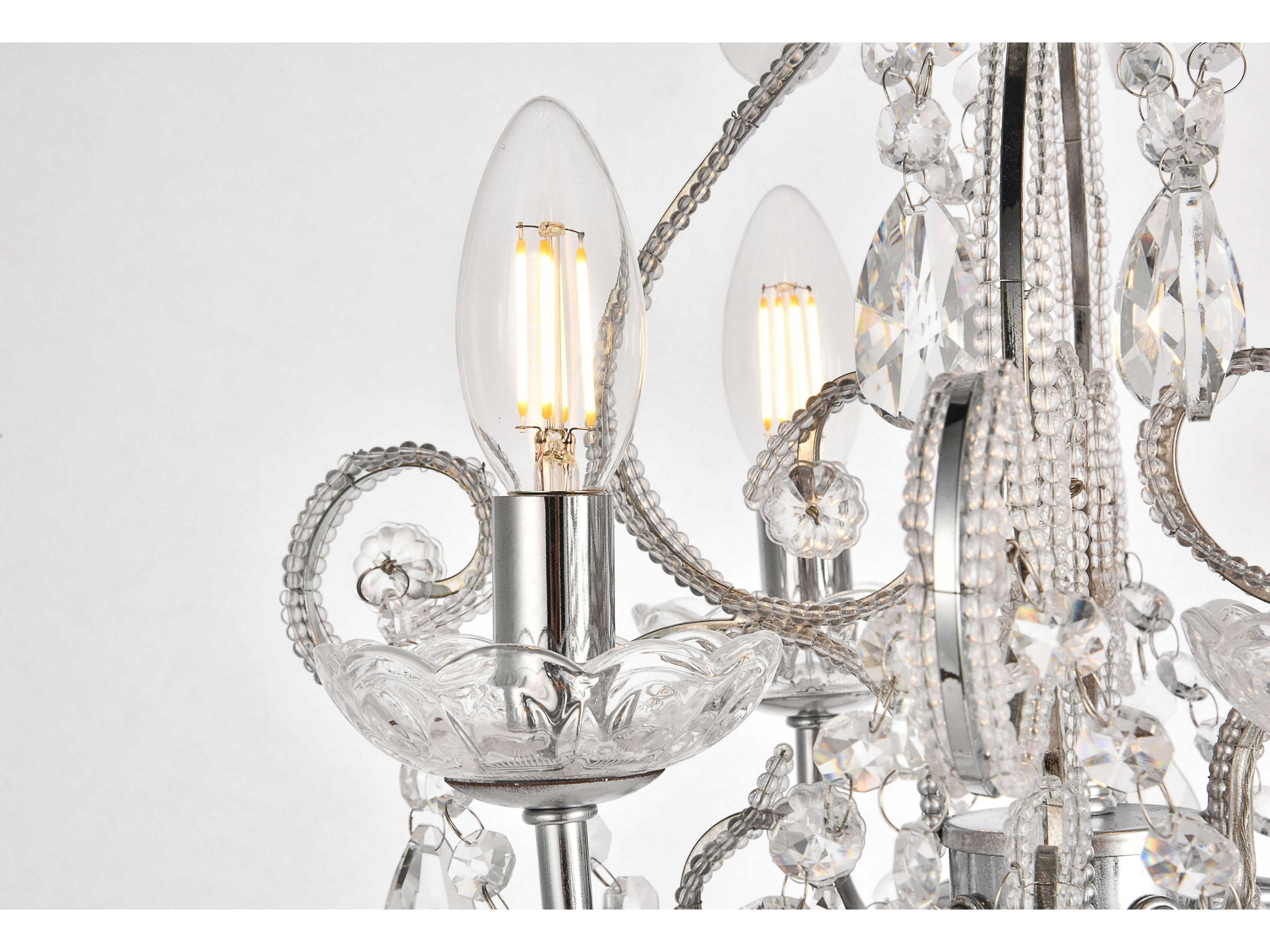 Elegant Lighting Kato 4-Light Chrome Crystal Chandelier