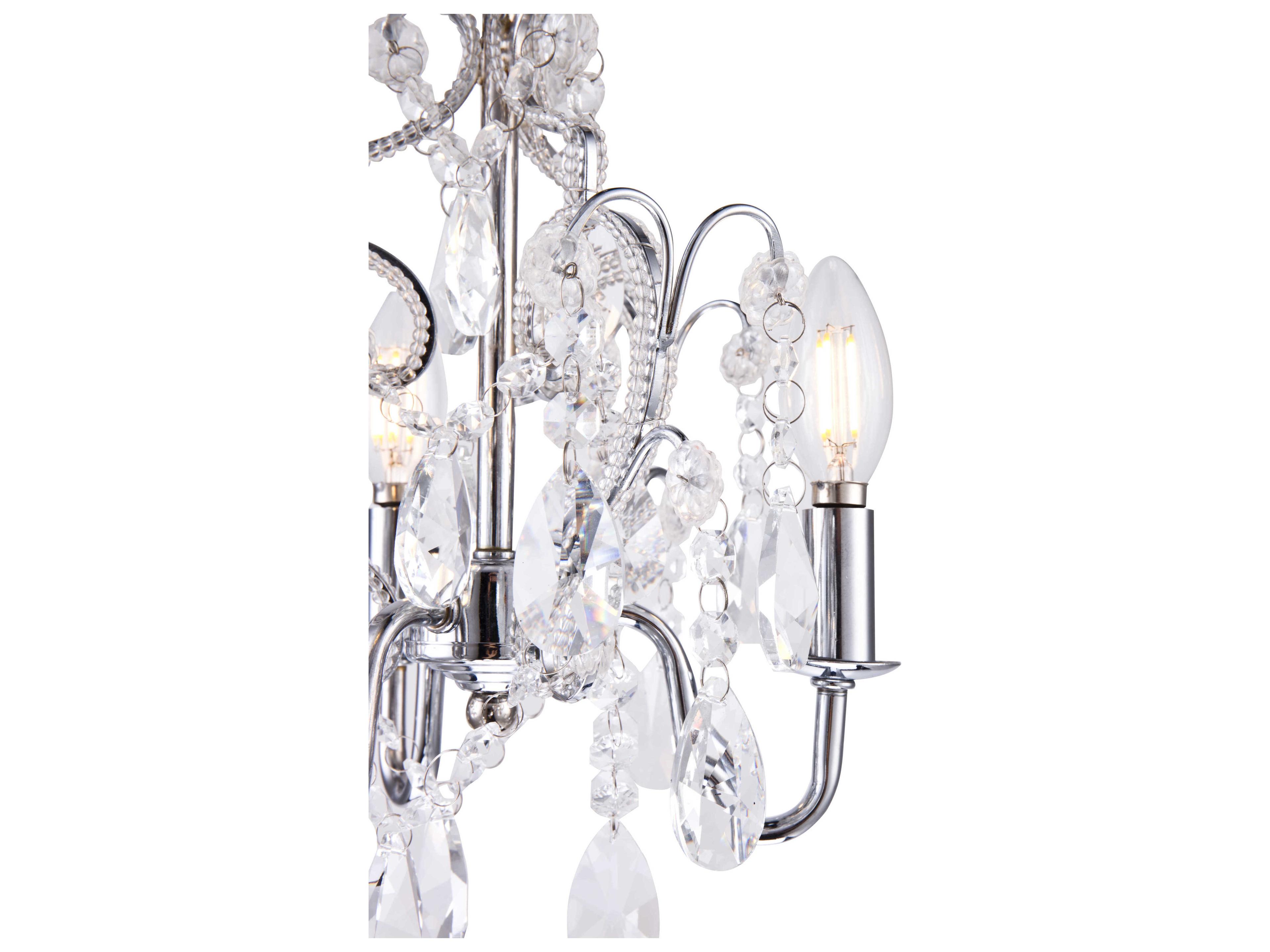 Elegant Lighting Karter 3-Light Chrome Crystal Chandelier