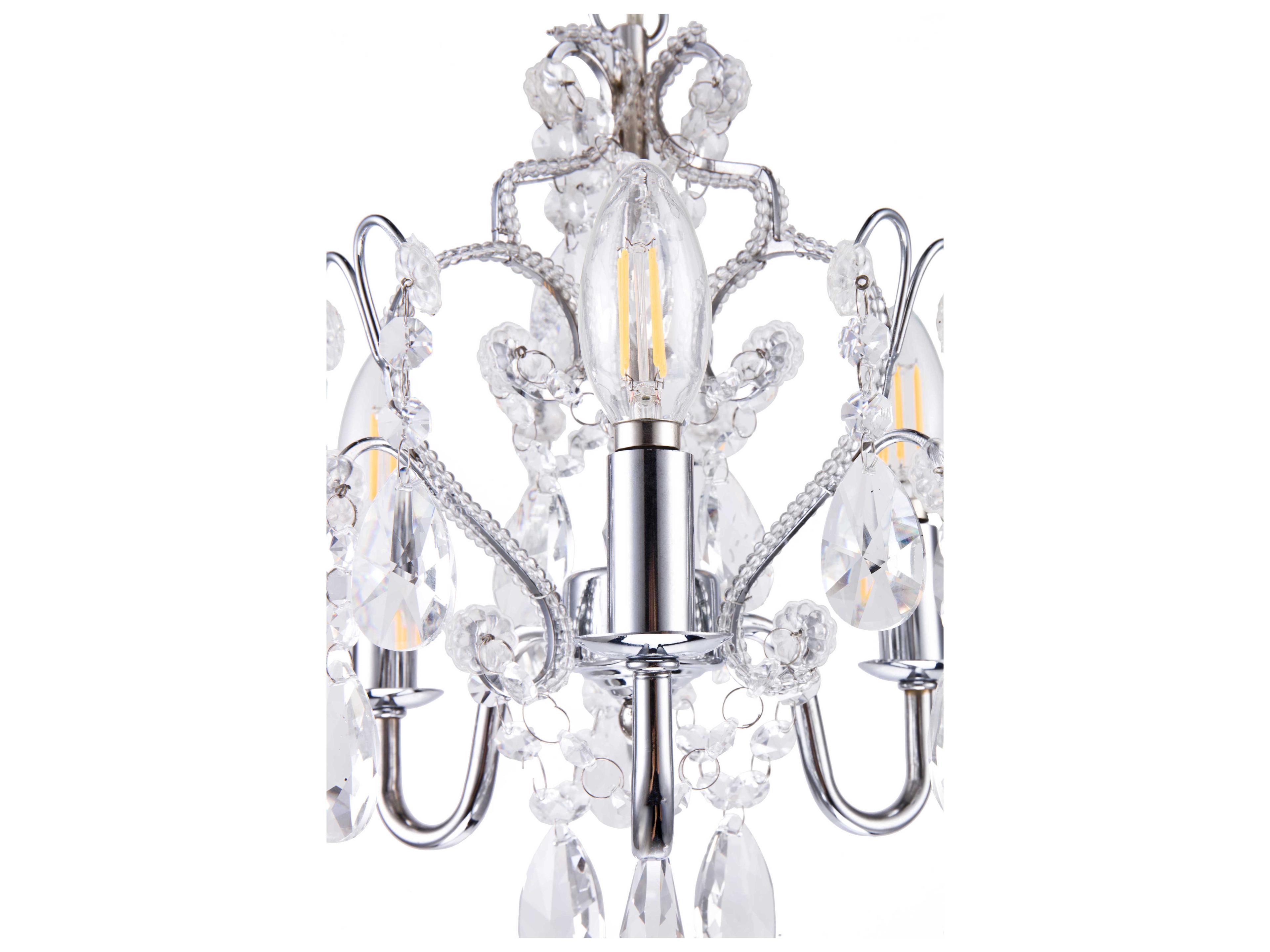 Elegant Lighting Karter 3-Light Chrome Crystal Chandelier