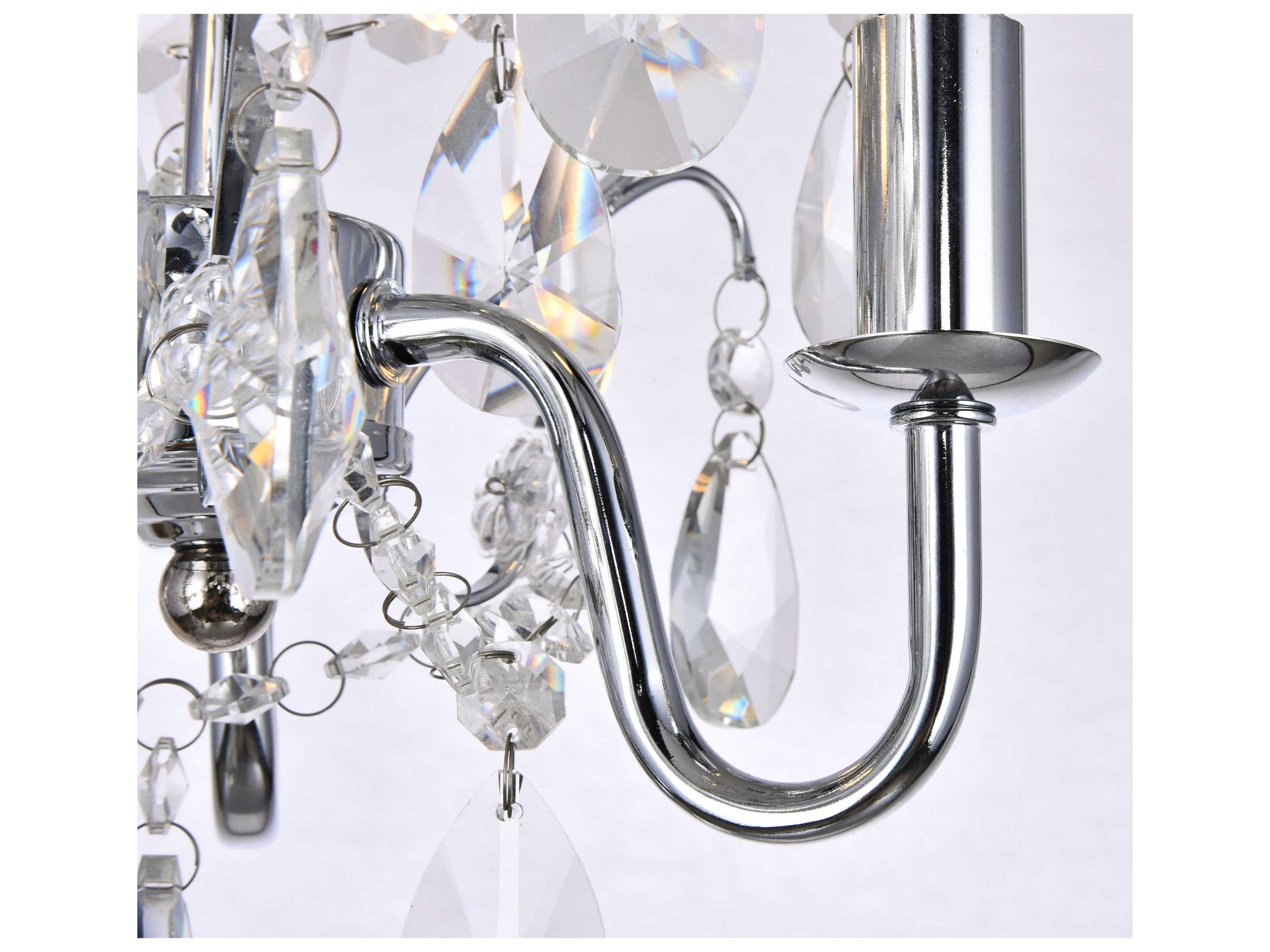 Elegant Lighting Kaede 3-Light Chrome Crystal Chandelier