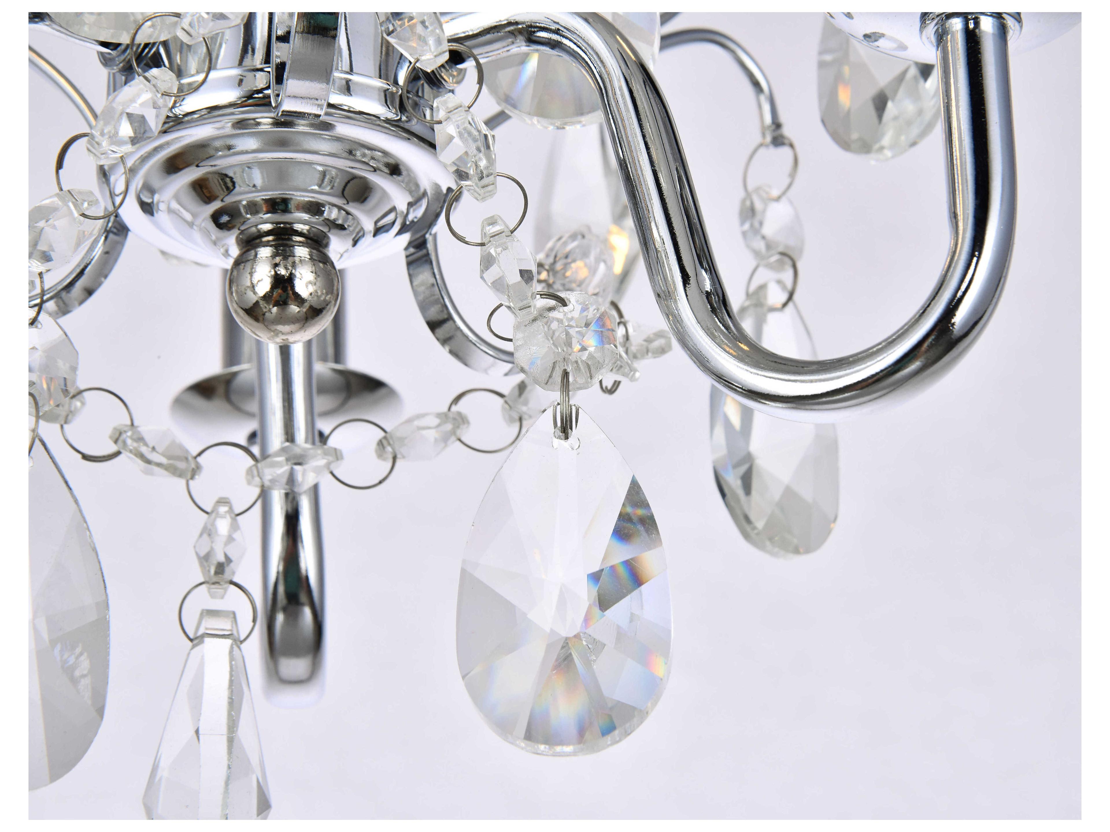 Elegant Lighting Kaede 3-Light Chrome Crystal Chandelier