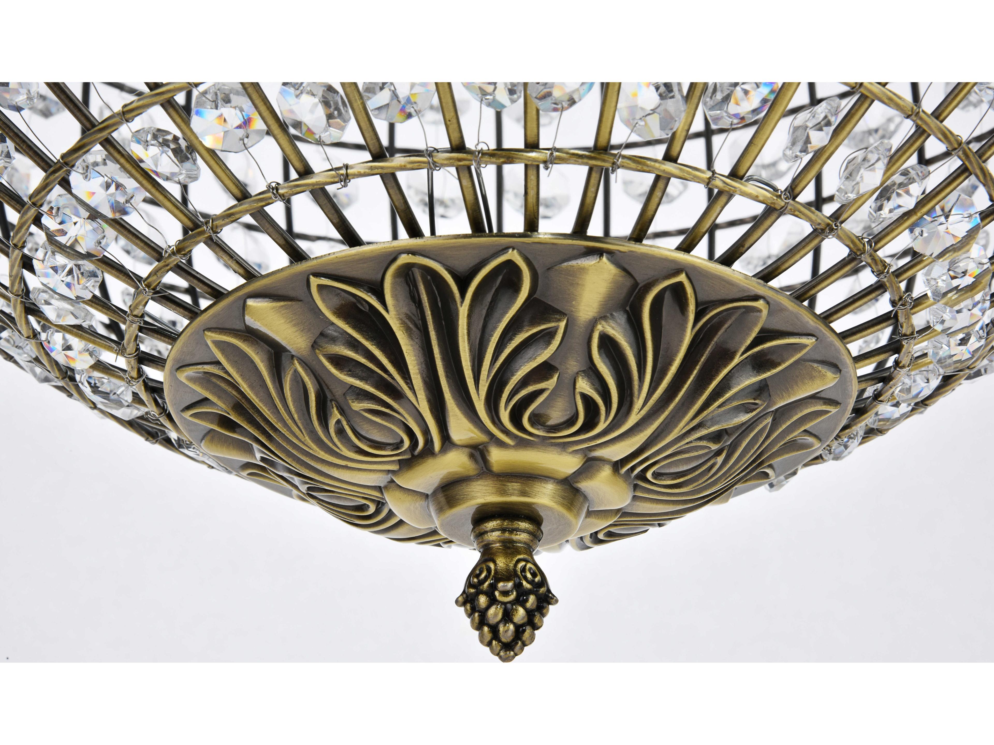 Elegant Lighting Earlene 3-Light Antique Bronze Crystal Globe Pendant