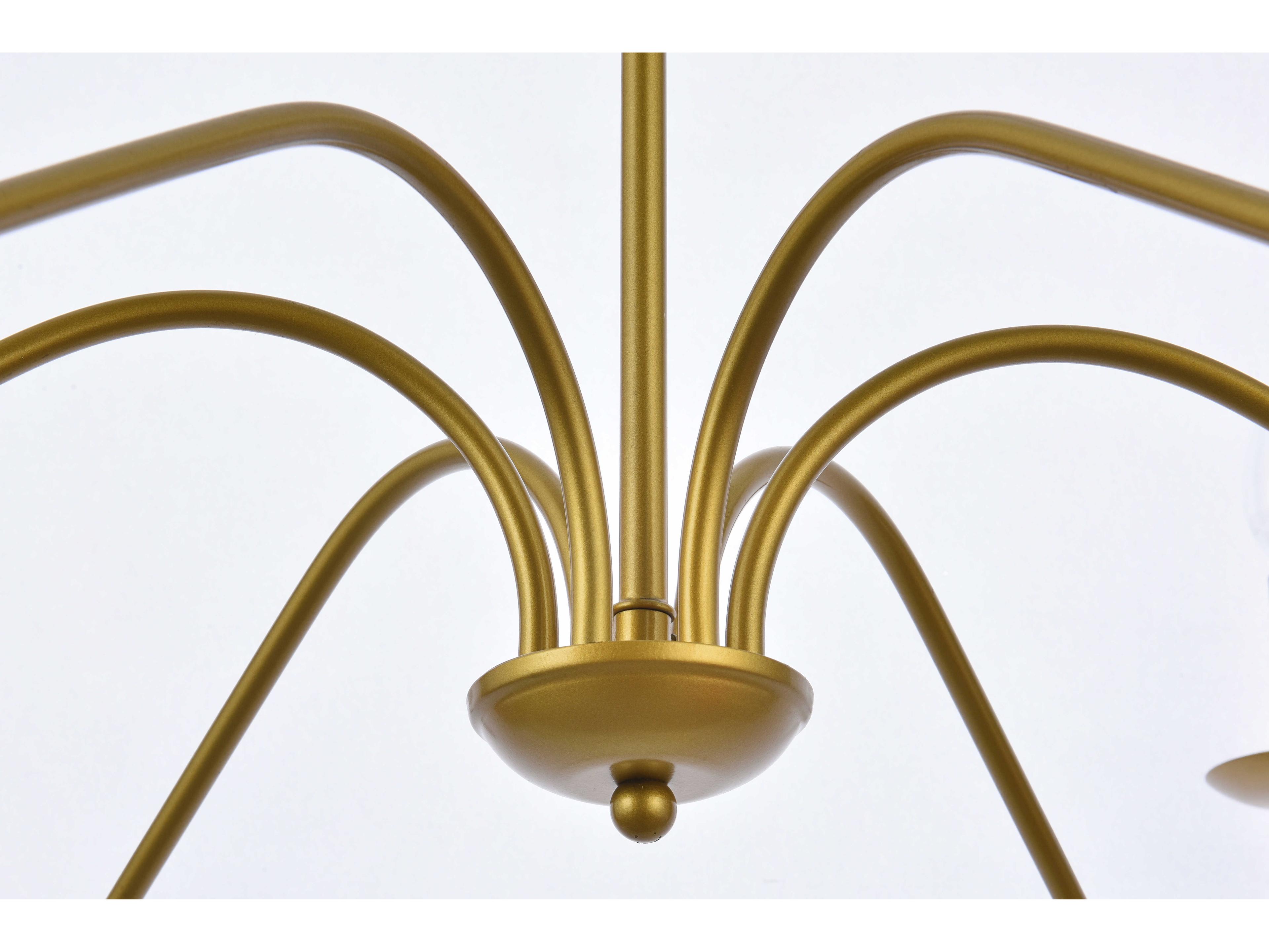 Elegant Lighting Rohan 6-Light Brass Candelabra Chandelier