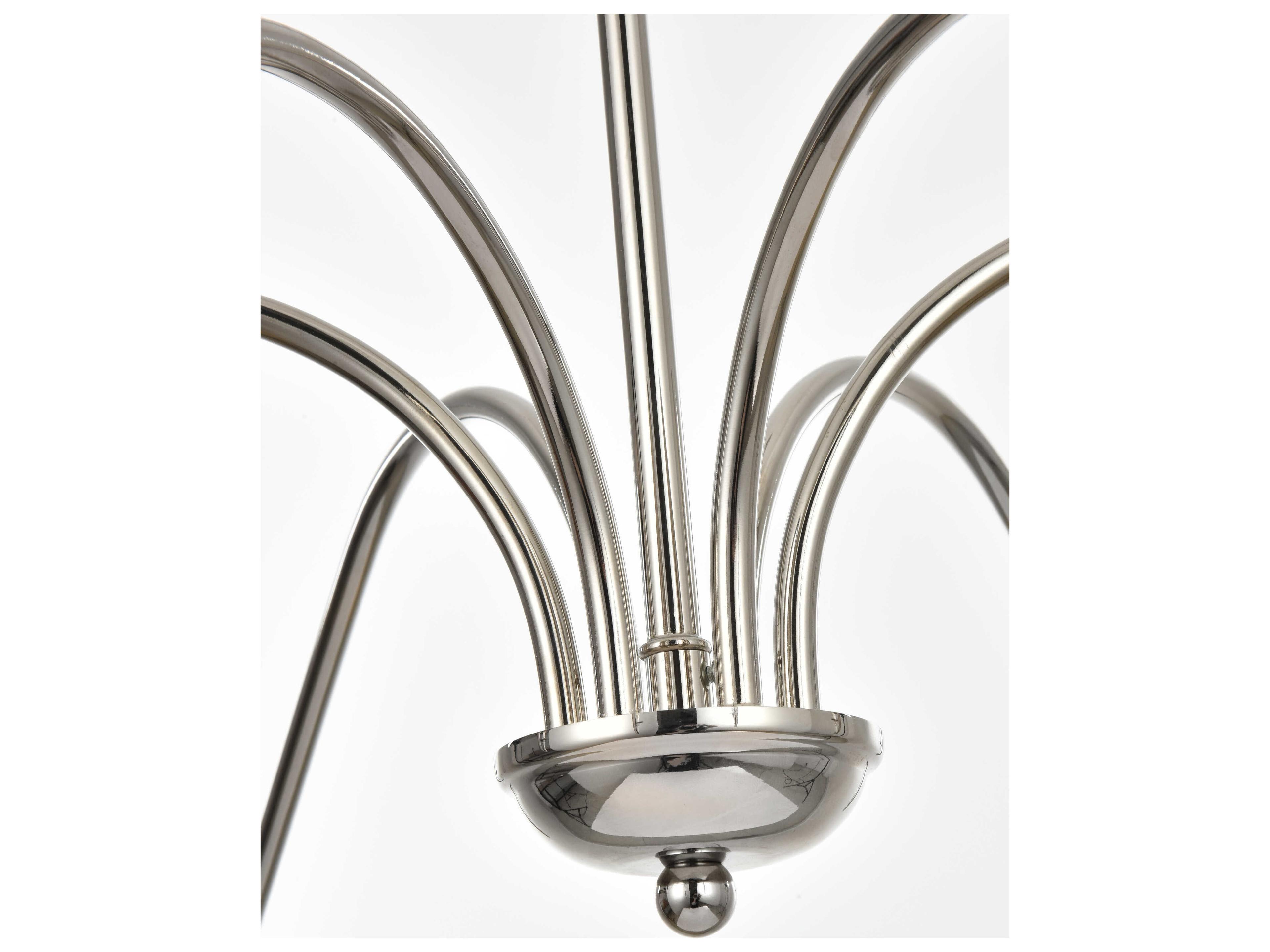 Elegant Lighting Rohan 6-Light Polished Nickel Candelabra Chandelier