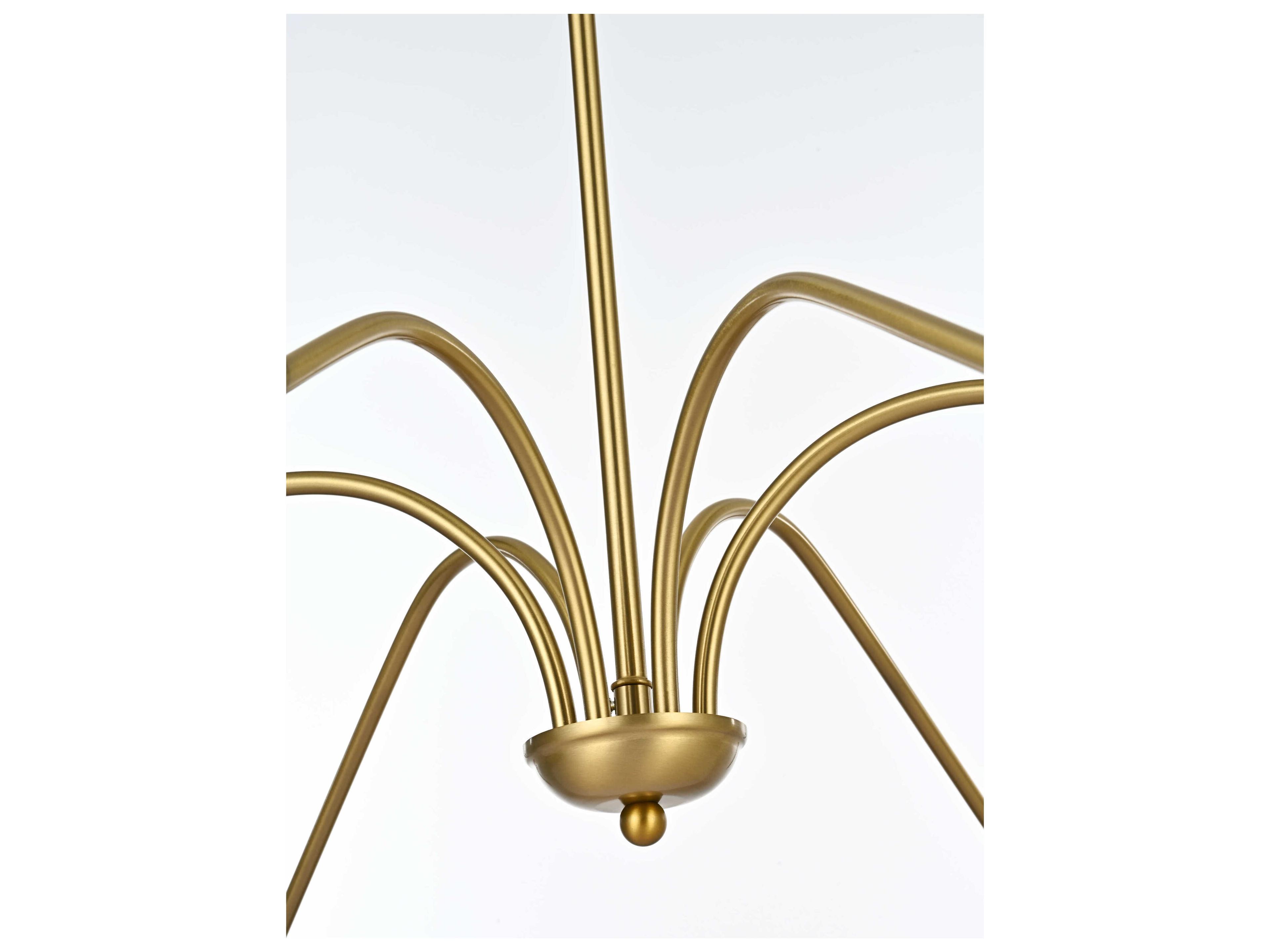 Elegant Lighting Rohan 6-Light Satin Gold Candelabra Chandelier