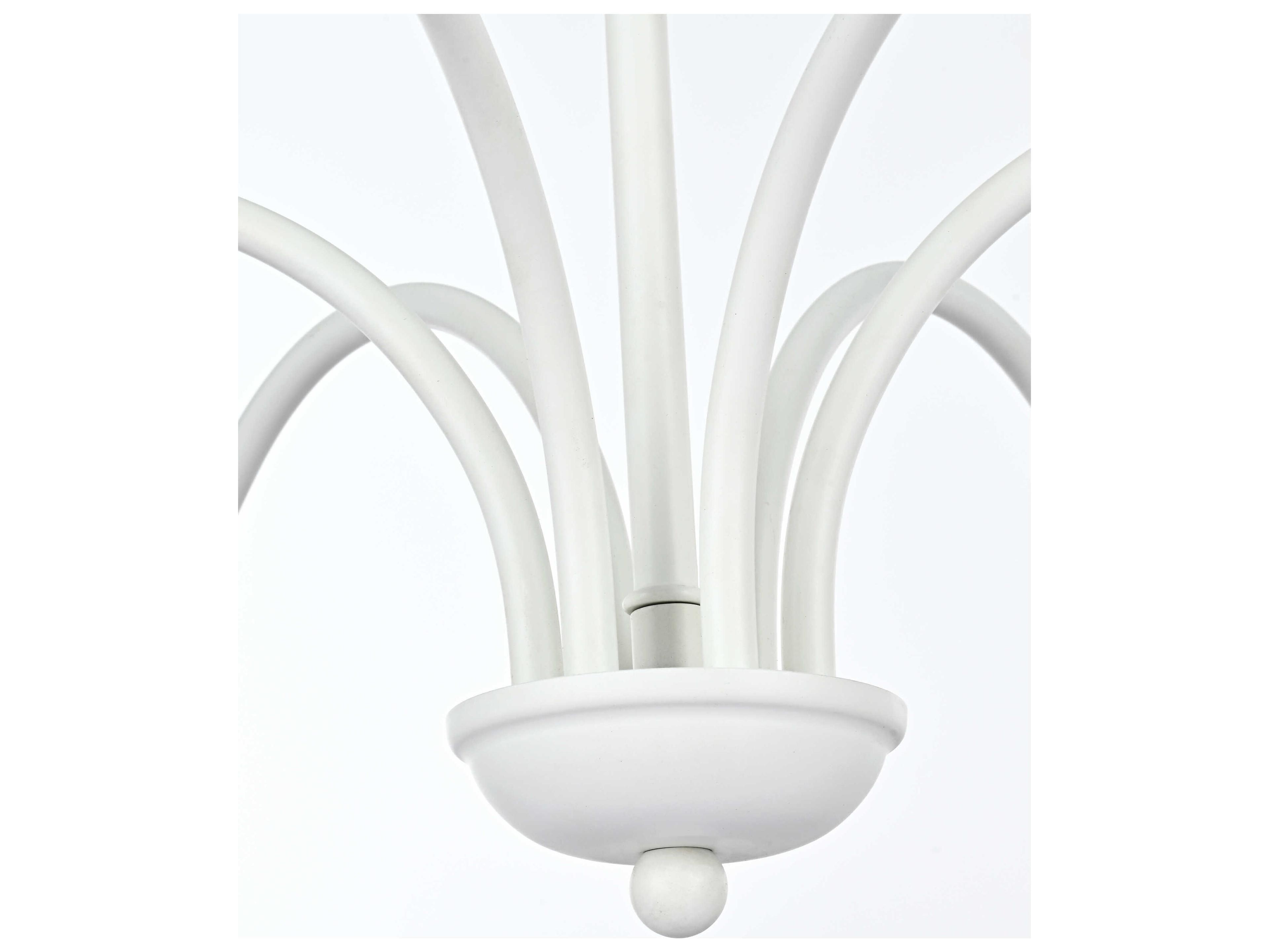 Elegant Lighting Rohan 6-Light White Candelabra Chandelier