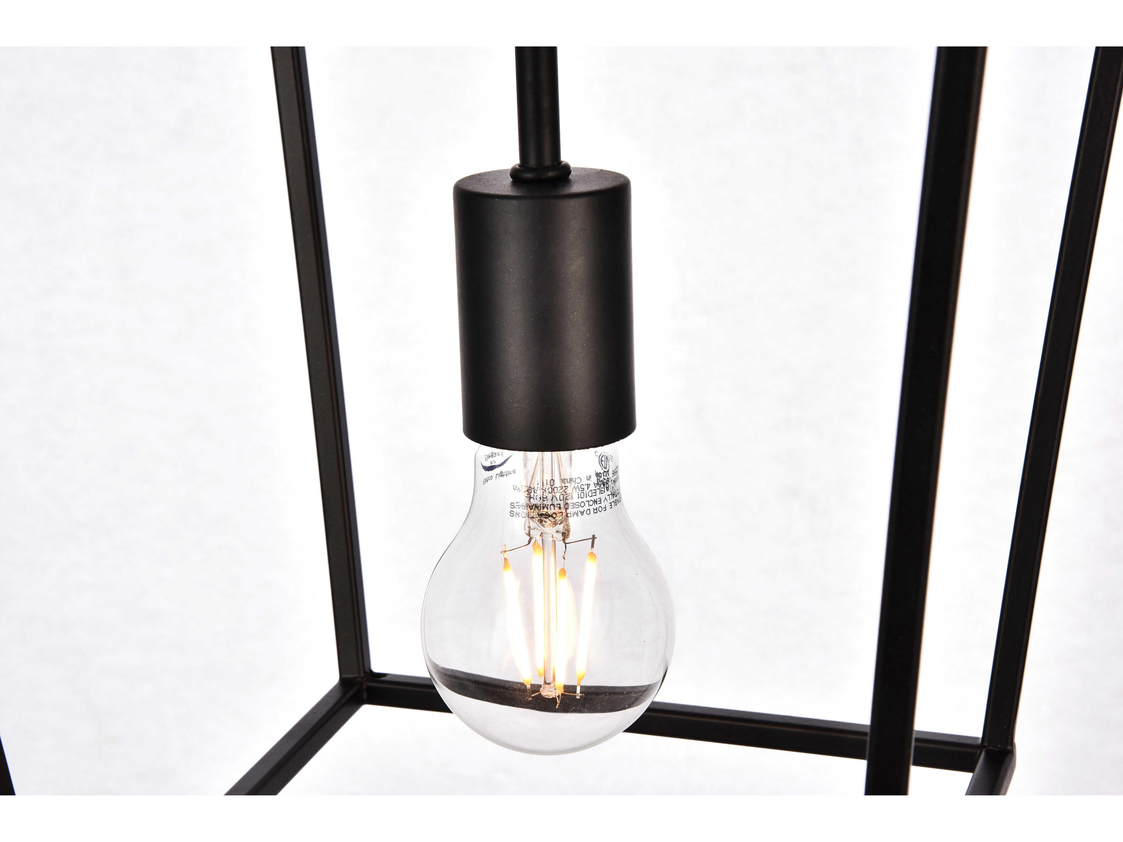 Elegant Lighting Maddox 1-Light Black Mini Pendant