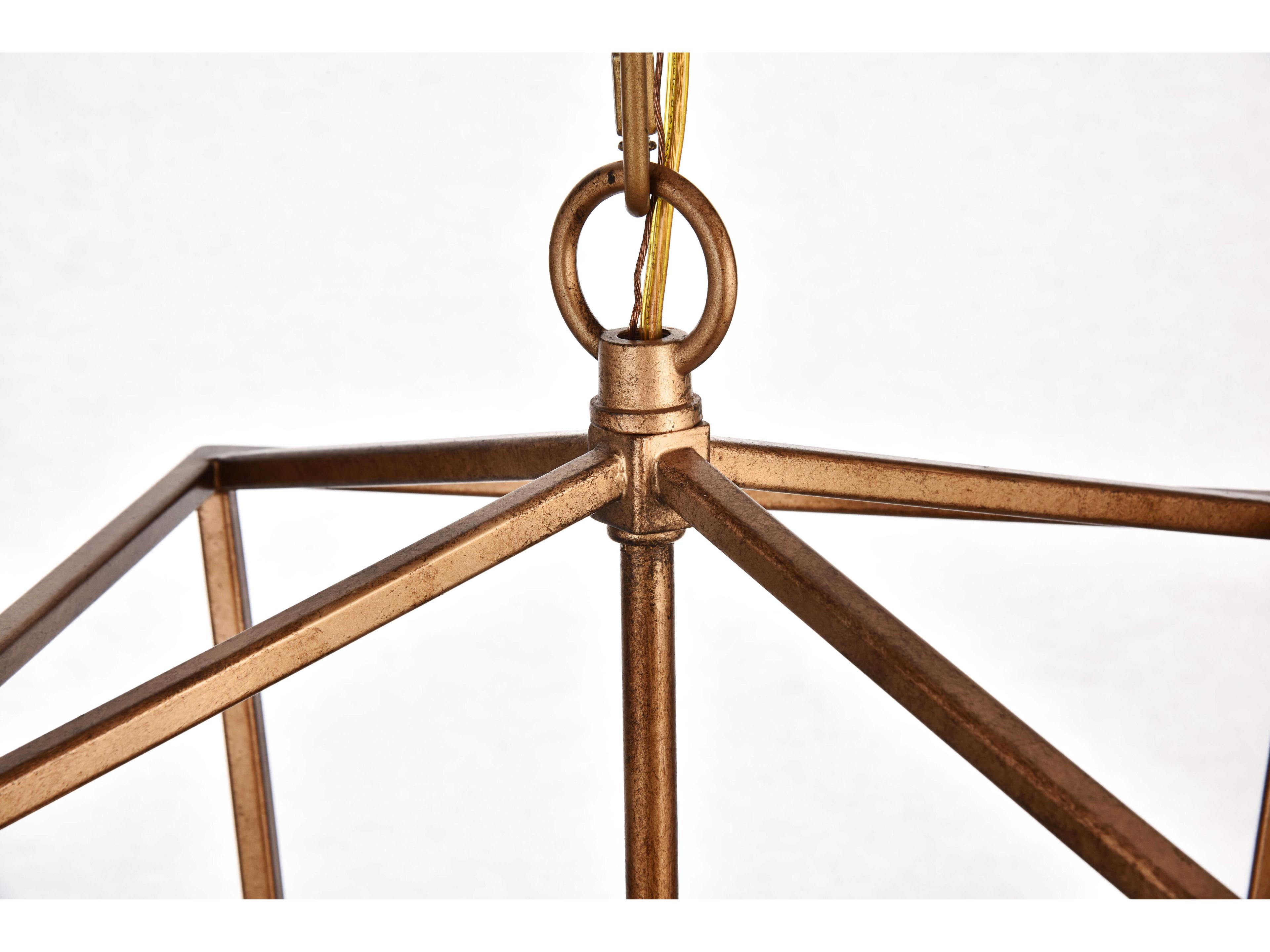 Elegant Lighting Maddox 1-Light Vintage Gold Mini Pendant