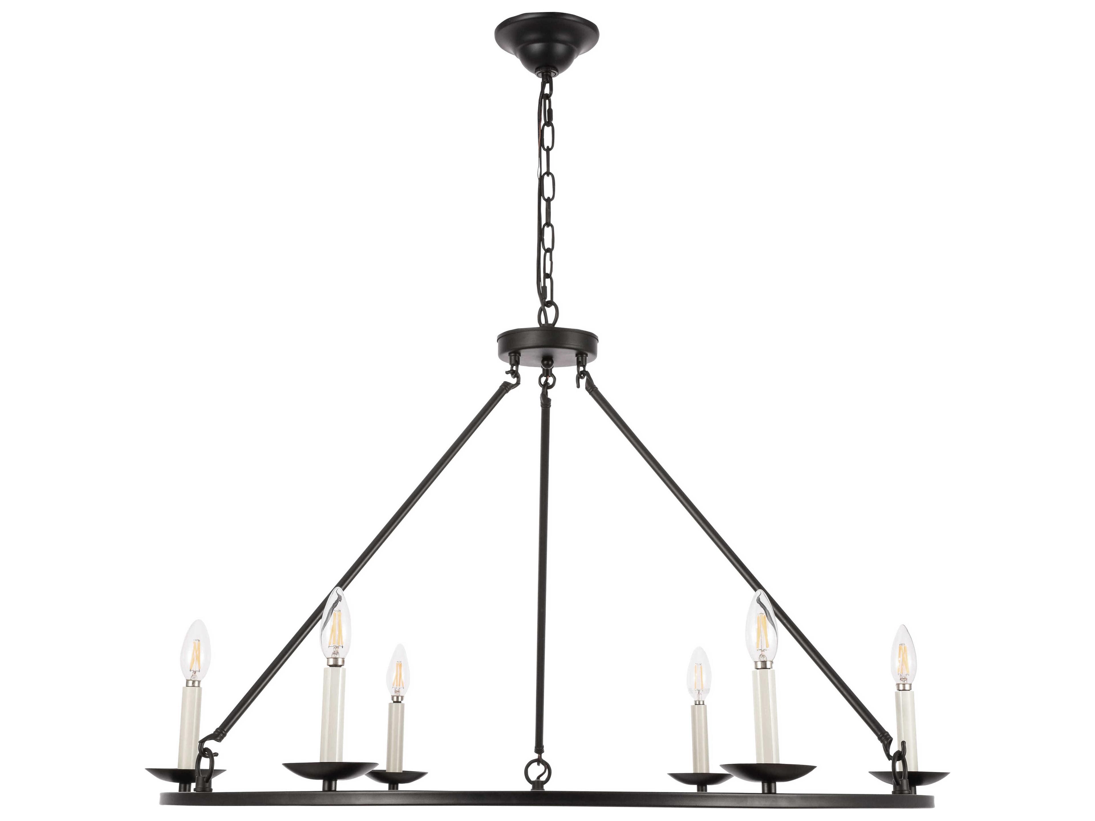 Elegant Lighting Maine 6-Light Black LED Chandelier