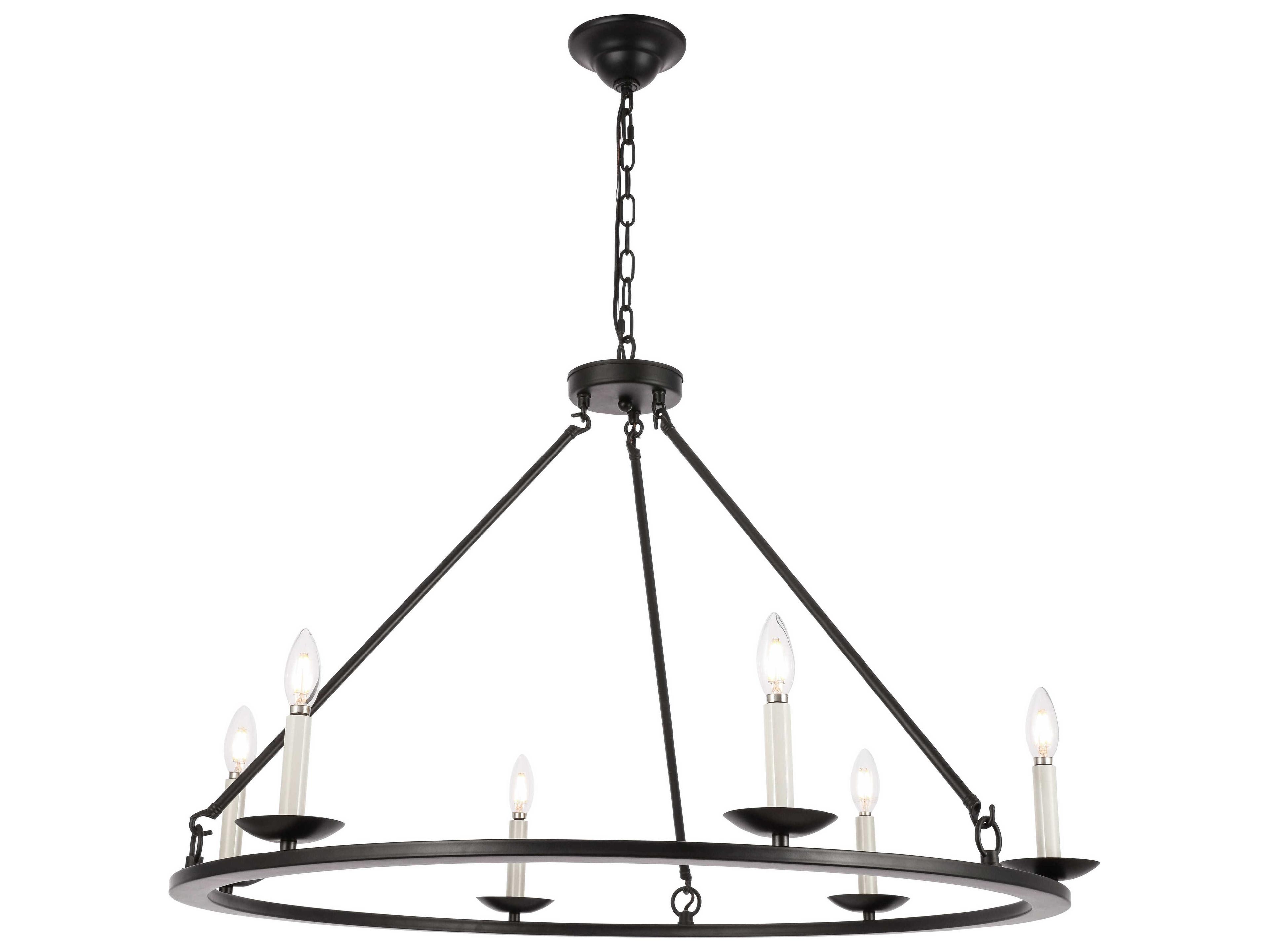 Elegant Lighting Maine 6-Light Black LED Chandelier