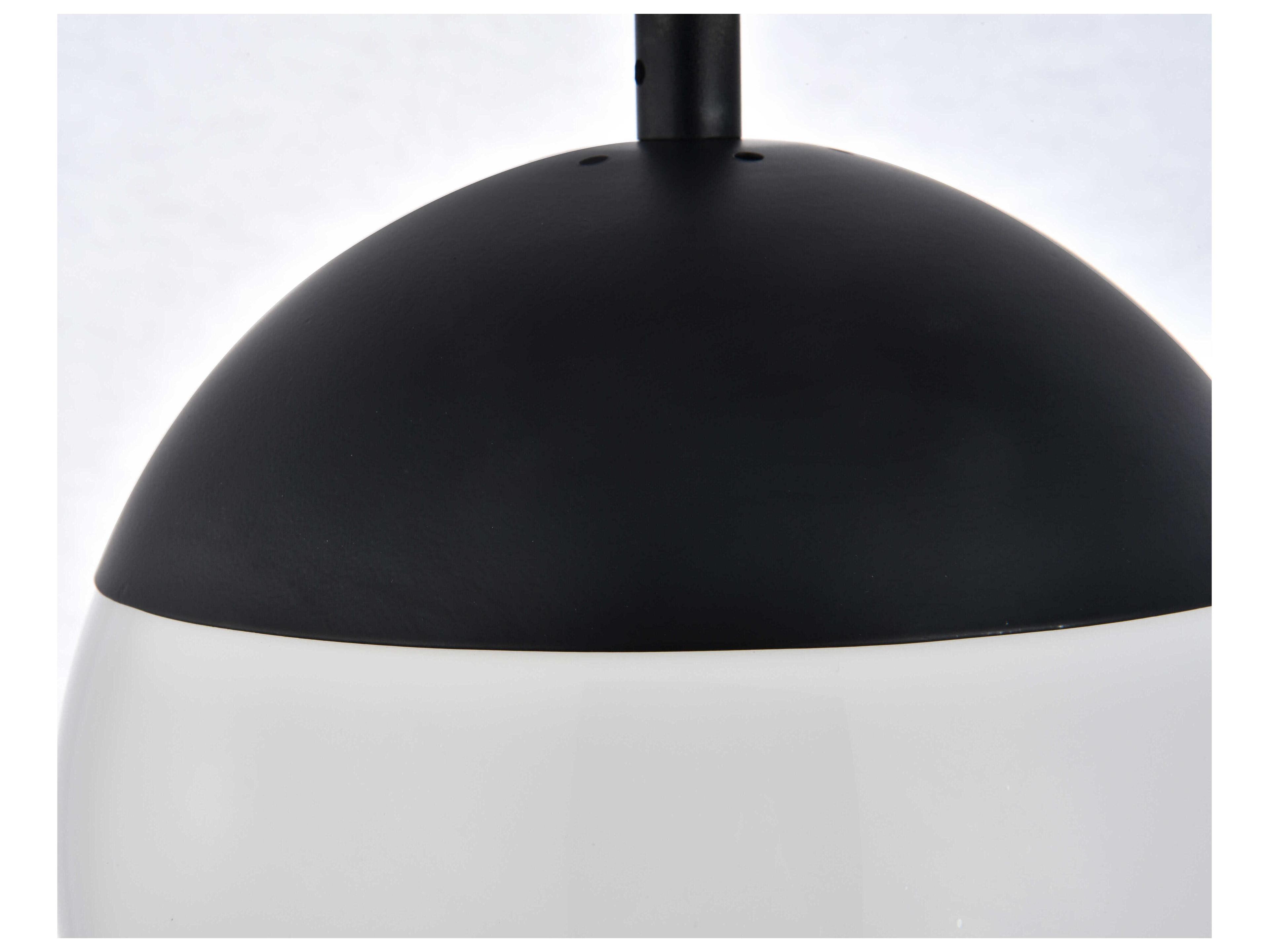 Elegant Lighting Eclipse 1-Light Black Glass Globe Mini Pendant