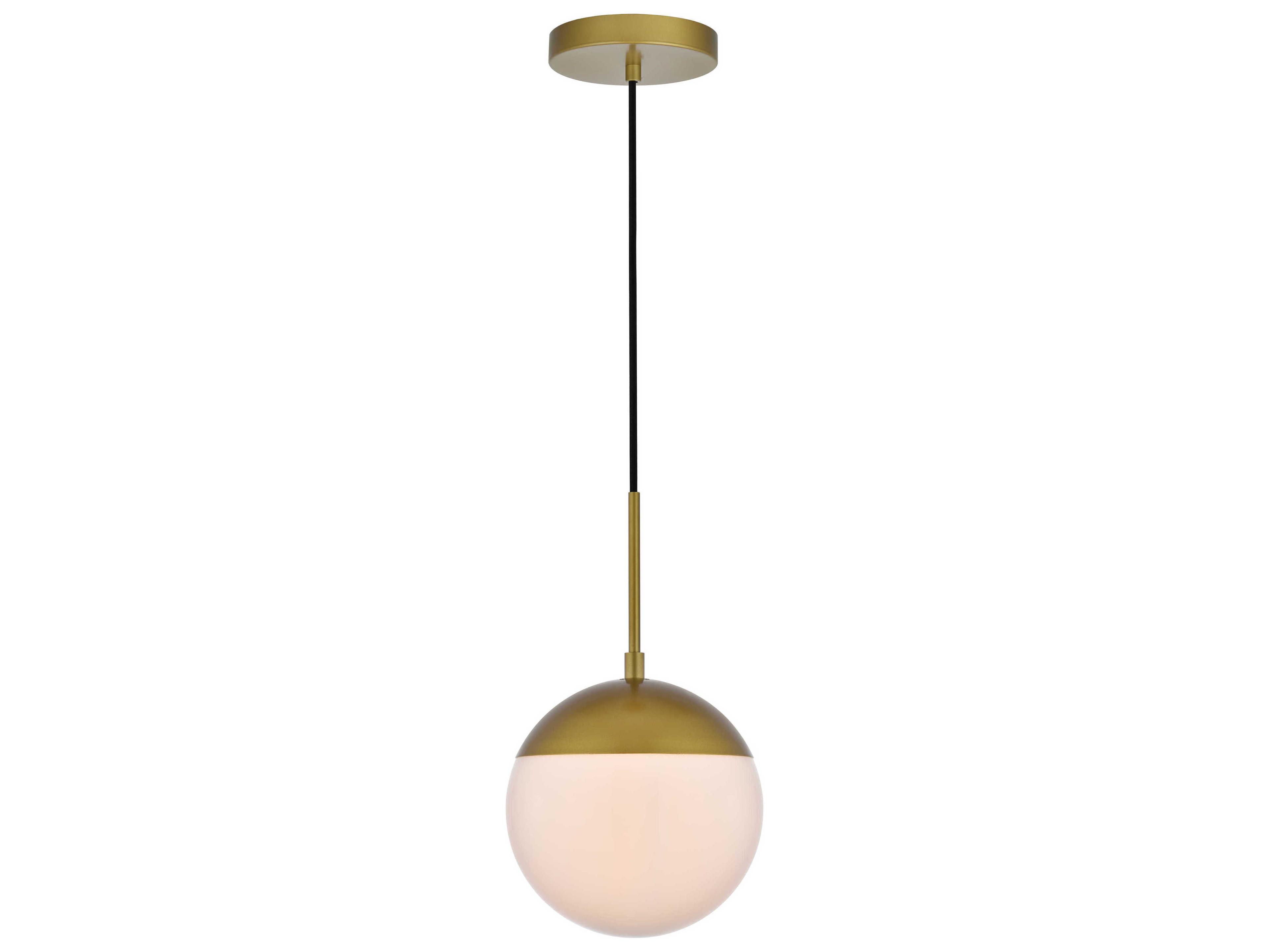 Elegant Lighting Eclipse 1-Light Brass Glass Globe Mini Pendant