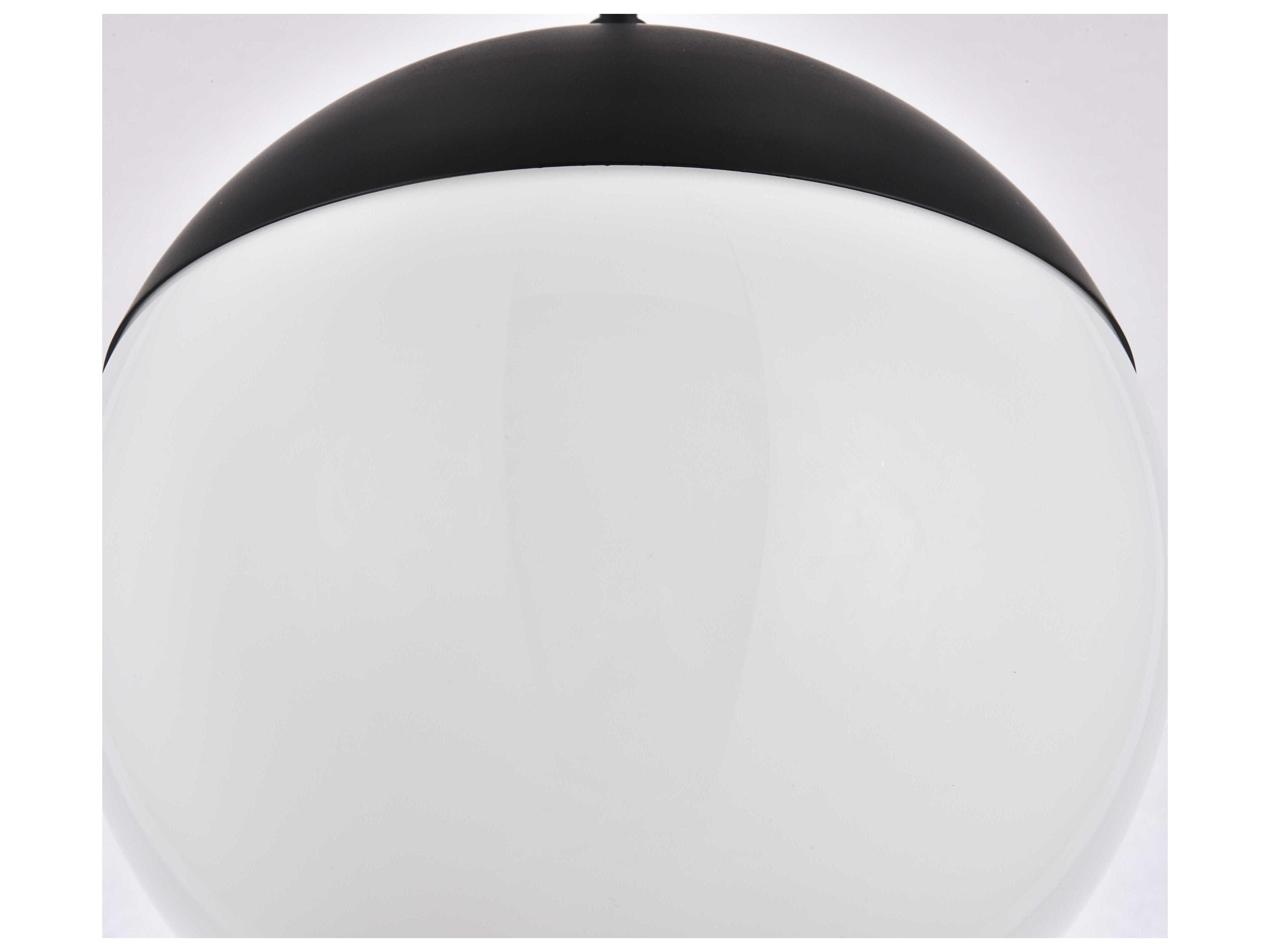 Elegant Lighting Eclipse 1-Light Black Glass Globe Mini Pendant