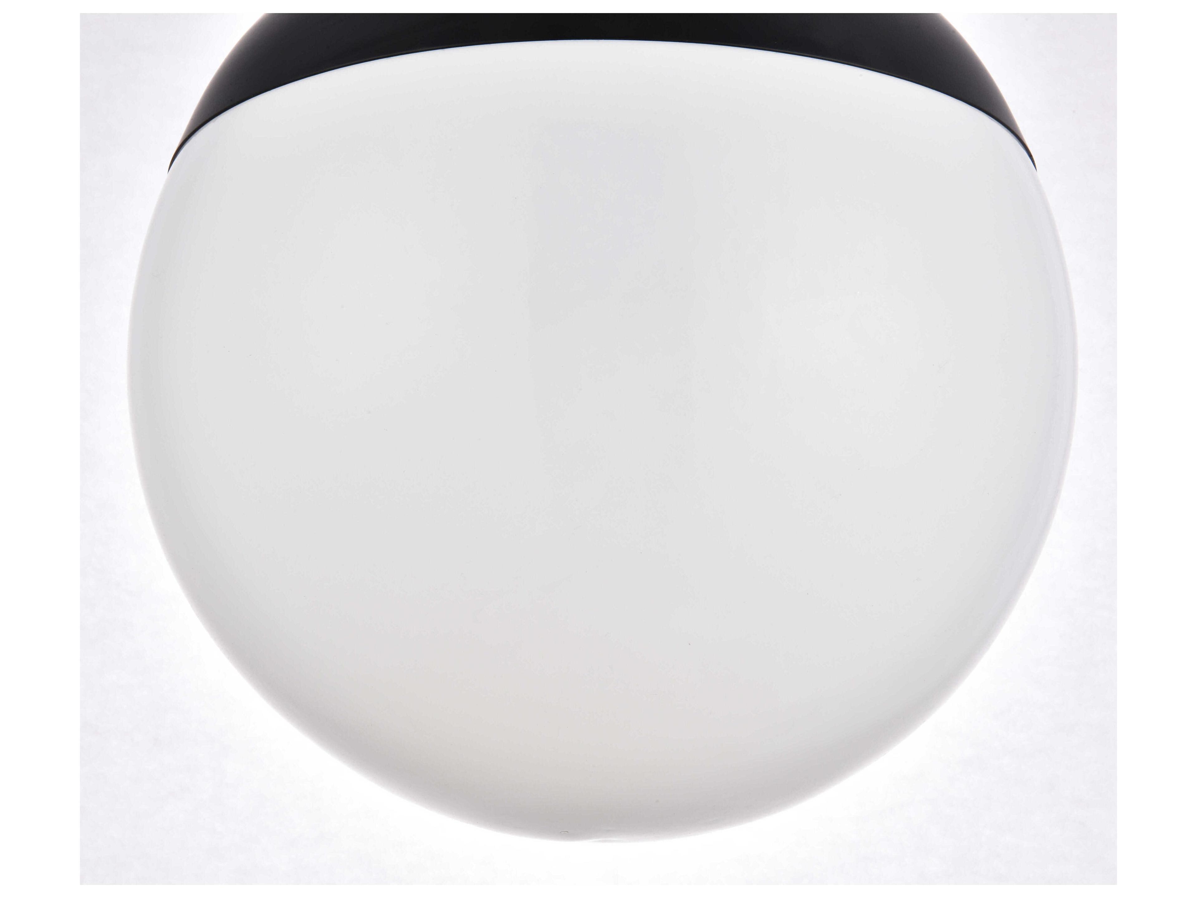 Elegant Lighting Eclipse 1-Light Black Glass Globe Mini Pendant