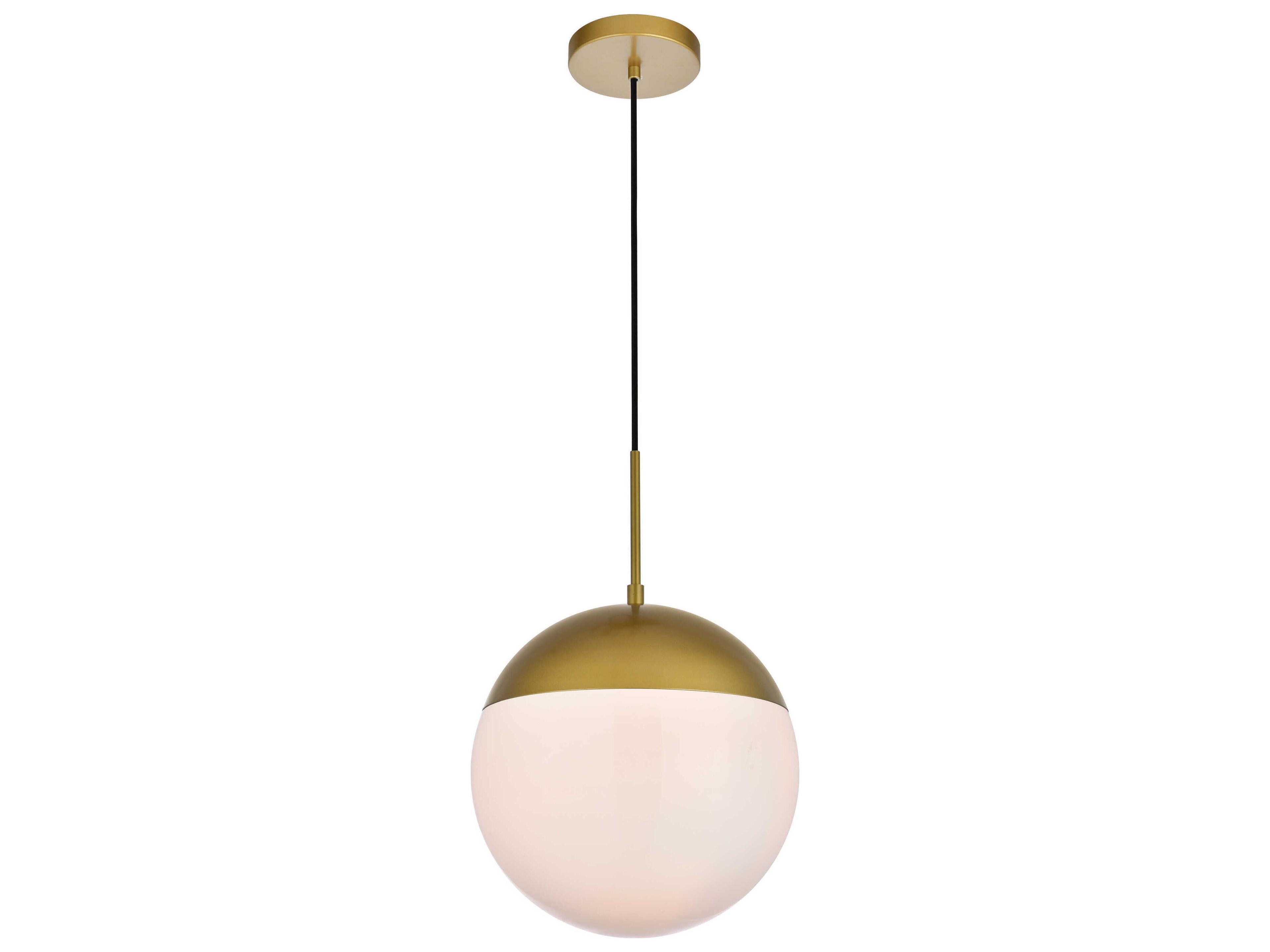 Elegant Lighting Eclipse 1-Light Brass Glass Globe Mini Pendant