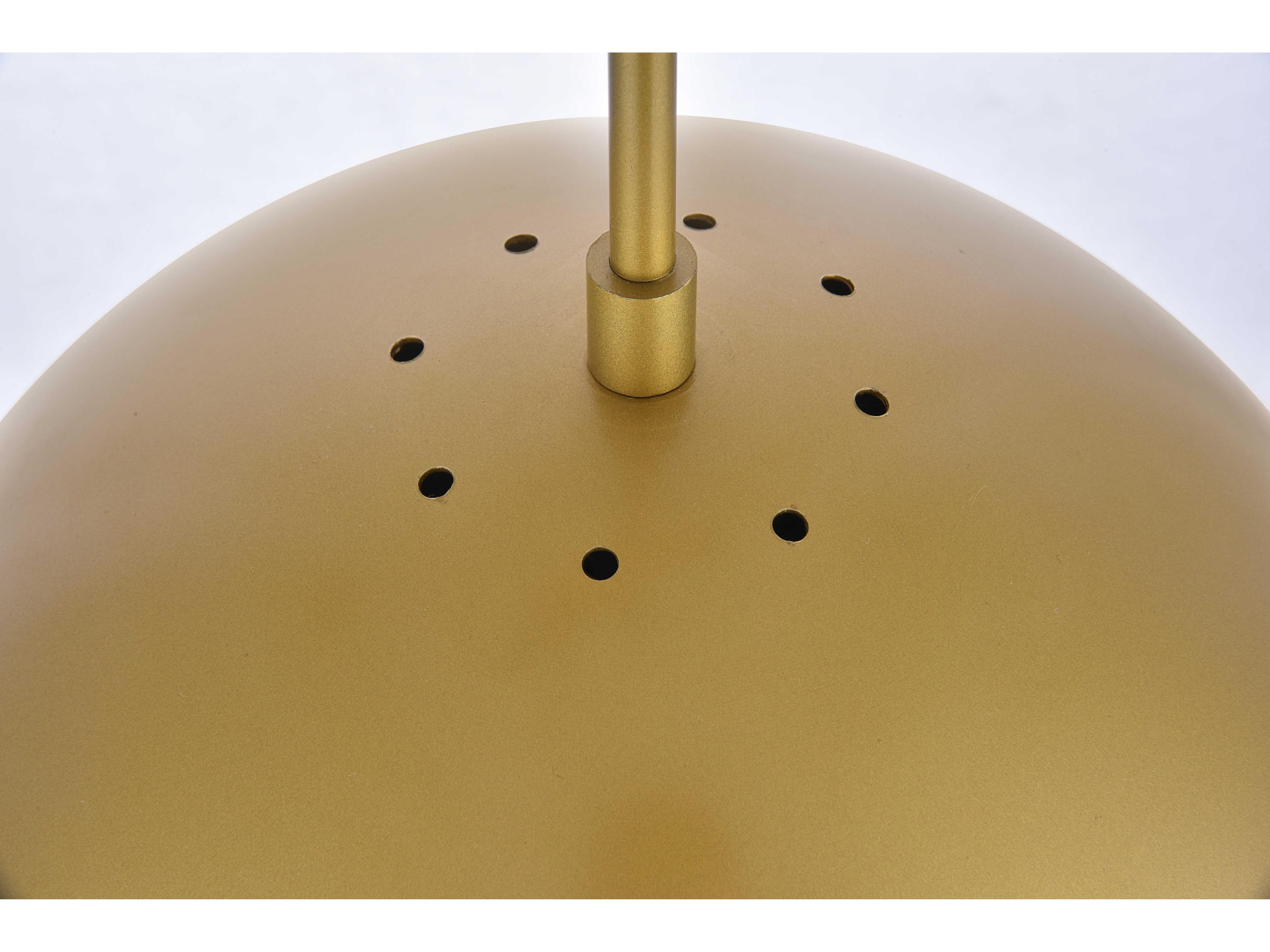 Elegant Lighting Eclipse 1-Light Brass Glass Globe Mini Pendant