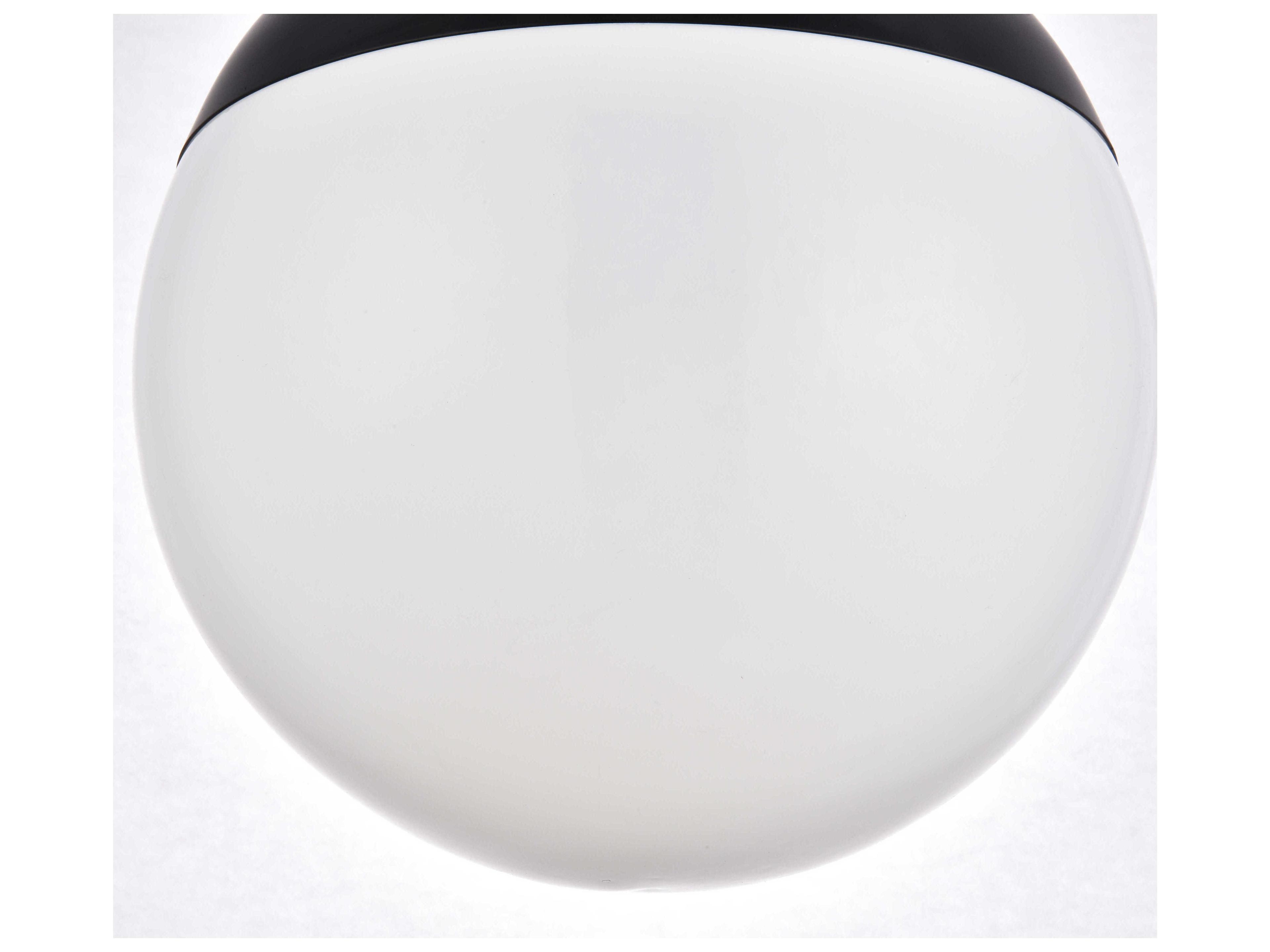 Elegant Lighting Eclipse 1-Light Black Glass Globe Pendant