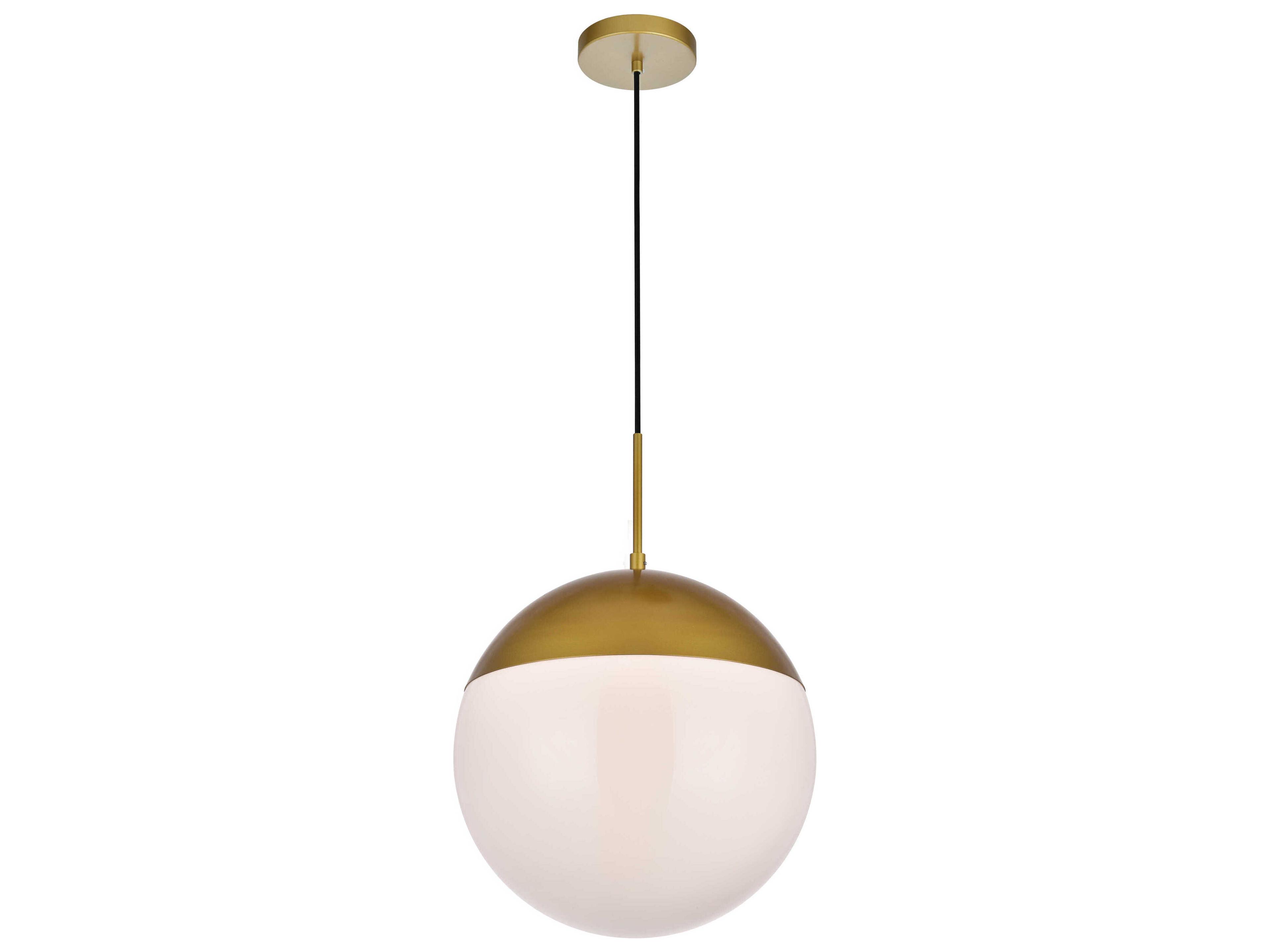 Elegant Lighting Eclipse 1-Light Brass Glass Globe Pendant