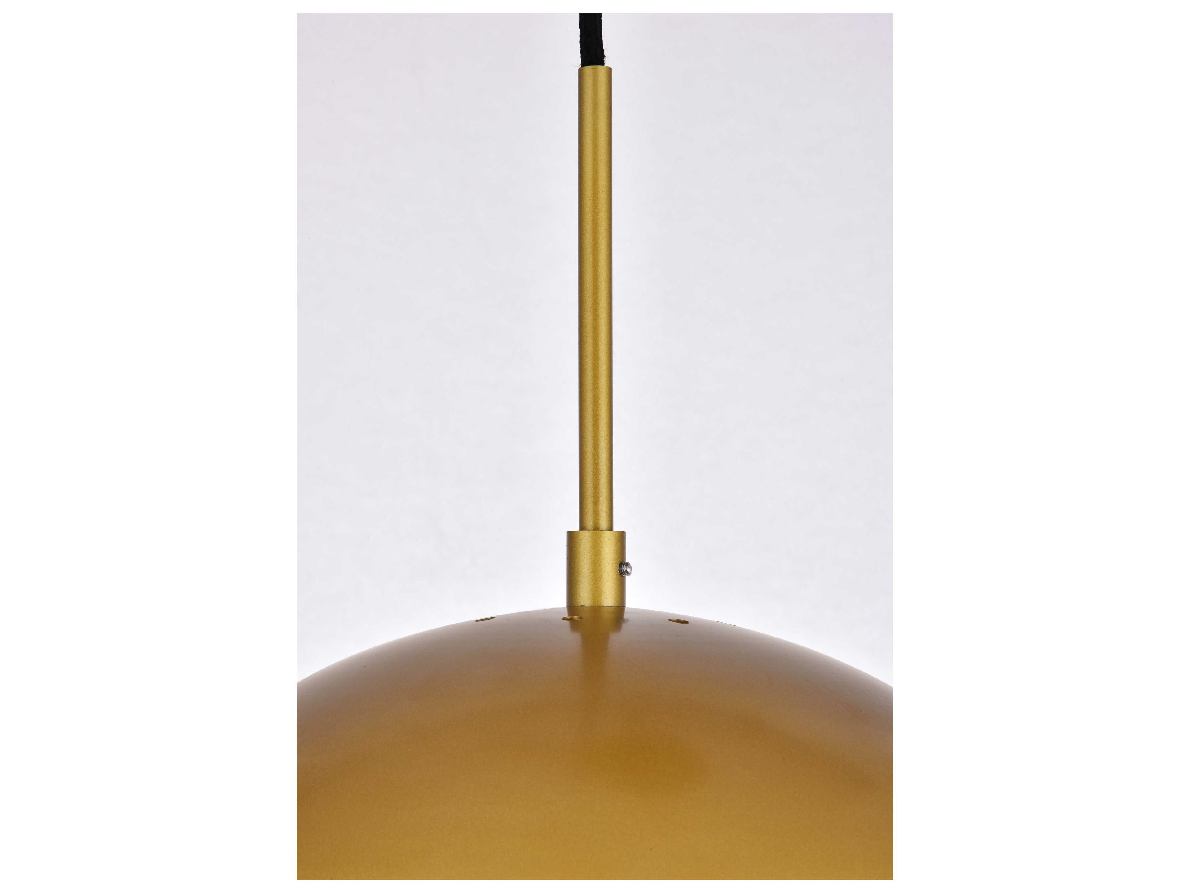 Elegant Lighting Eclipse 1-Light Brass Glass Globe Pendant