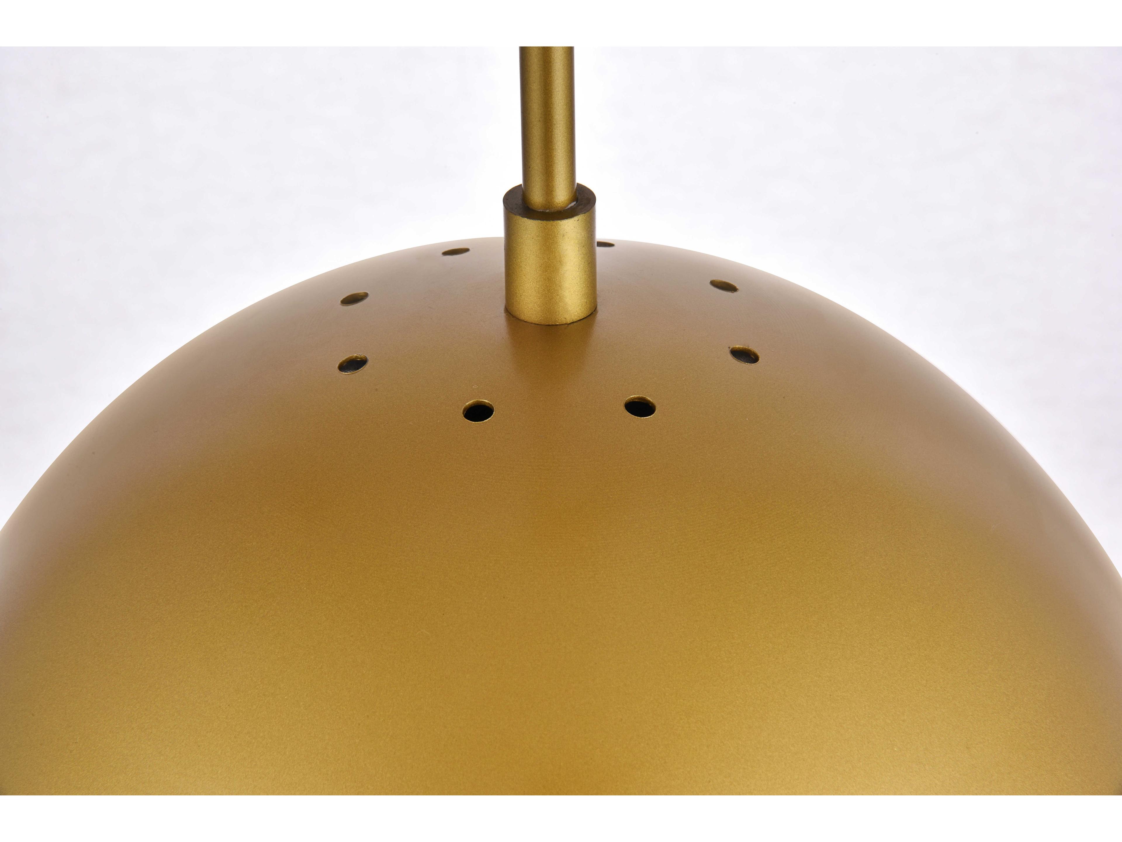 Elegant Lighting Eclipse 1-Light Brass Glass Globe Pendant