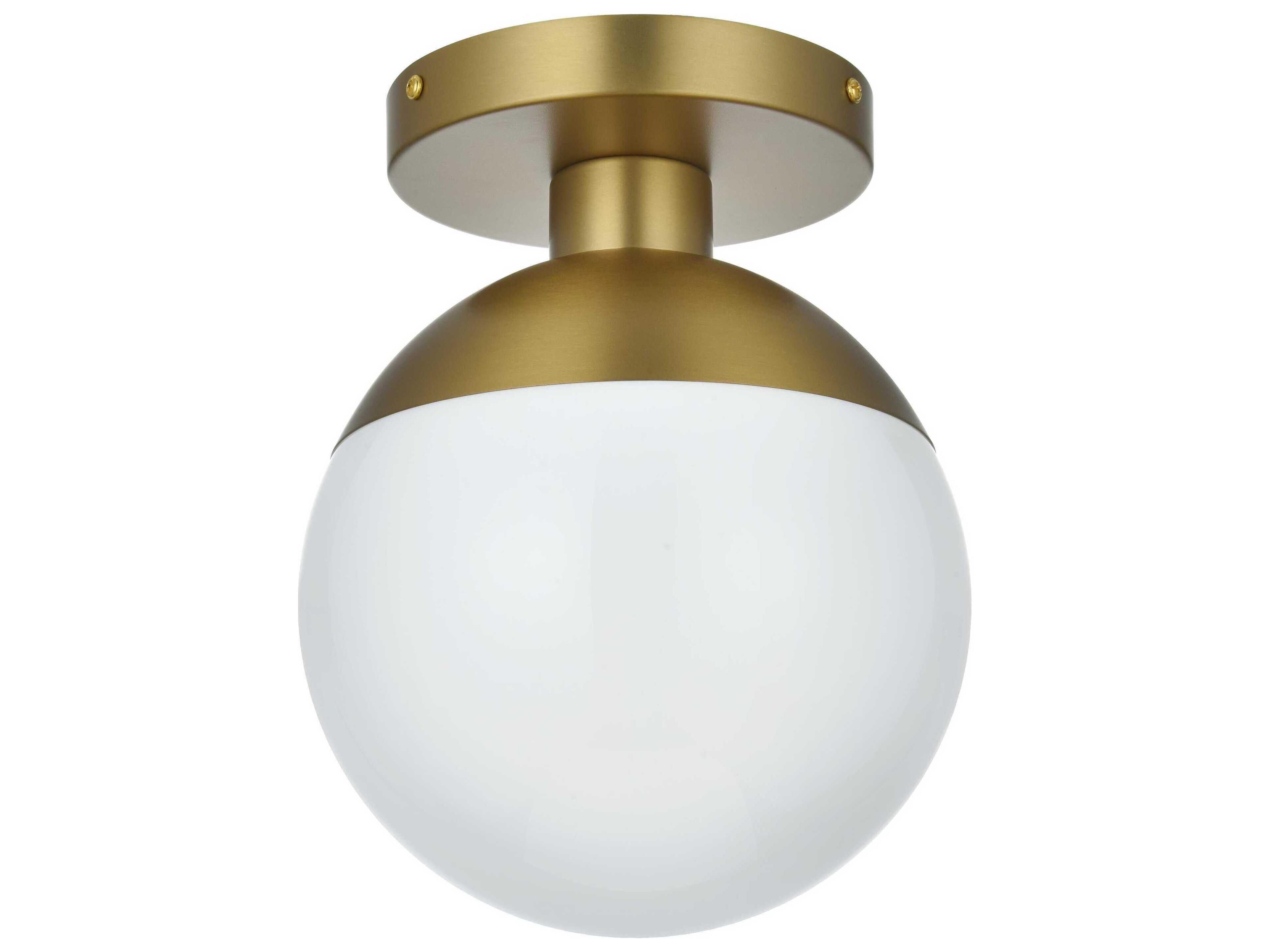 Elegant Lighting Eclipse 1-Light Satin Gold Globe Semi Flush Mount