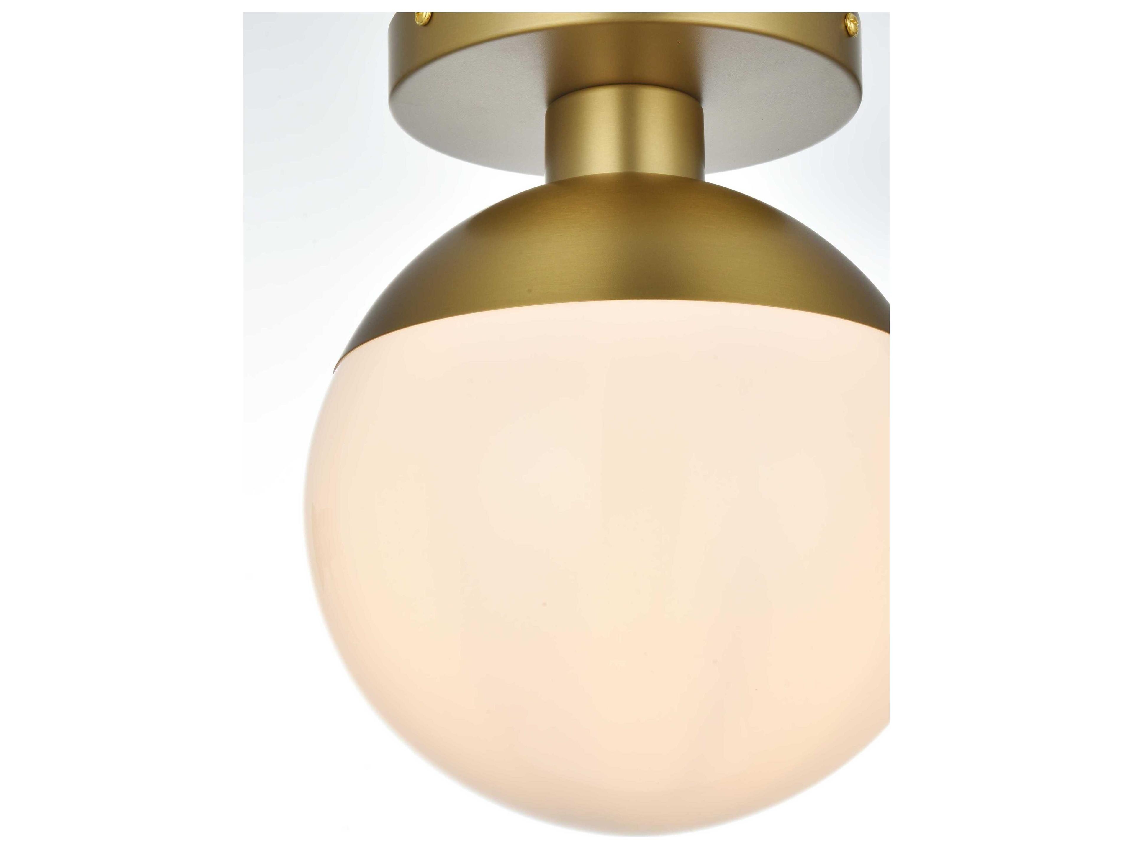 Elegant Lighting Eclipse 1-Light Satin Gold Globe Semi Flush Mount