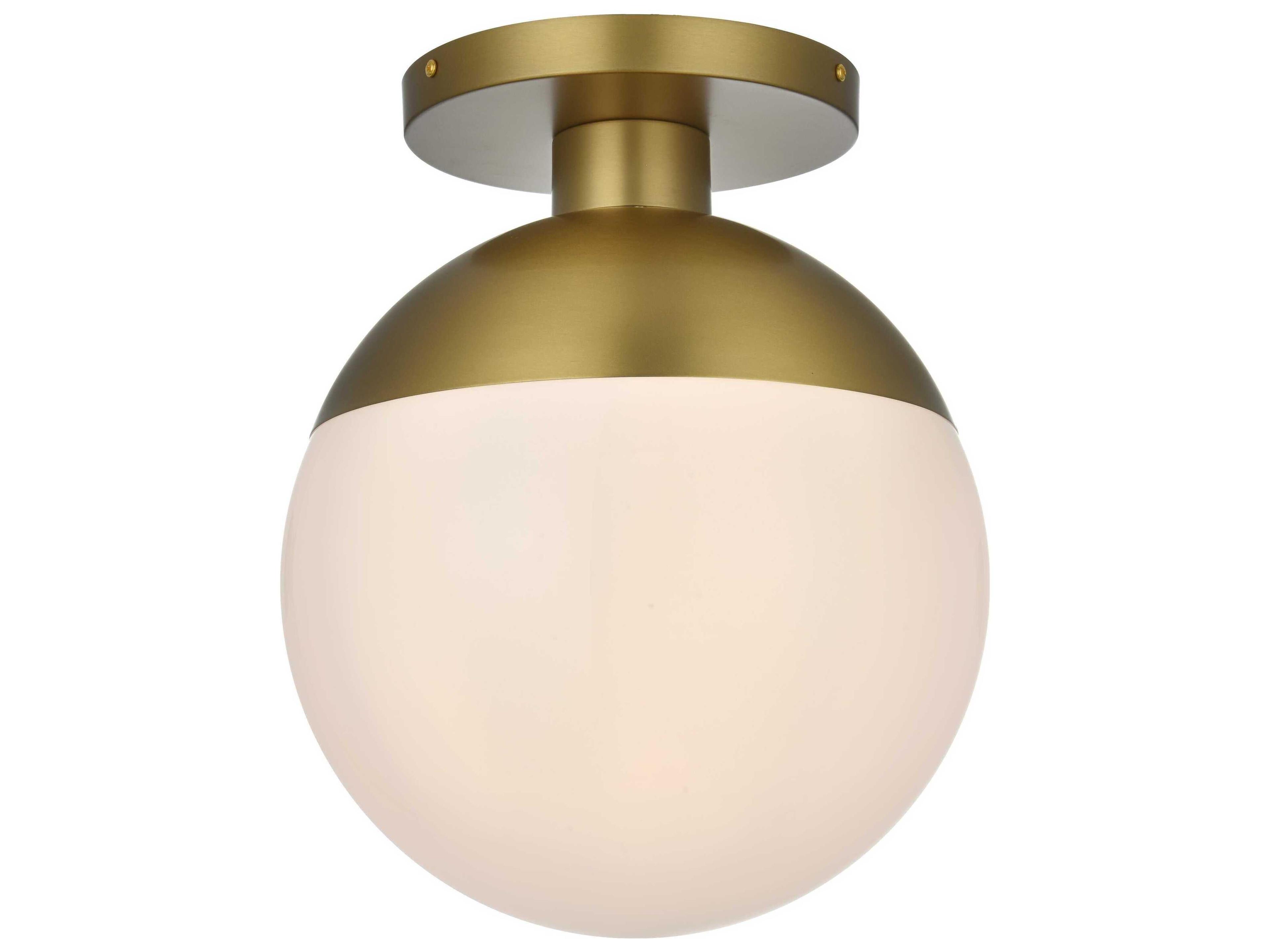 Elegant Lighting Eclipse 1-Light Satin Gold Globe Semi Flush Mount