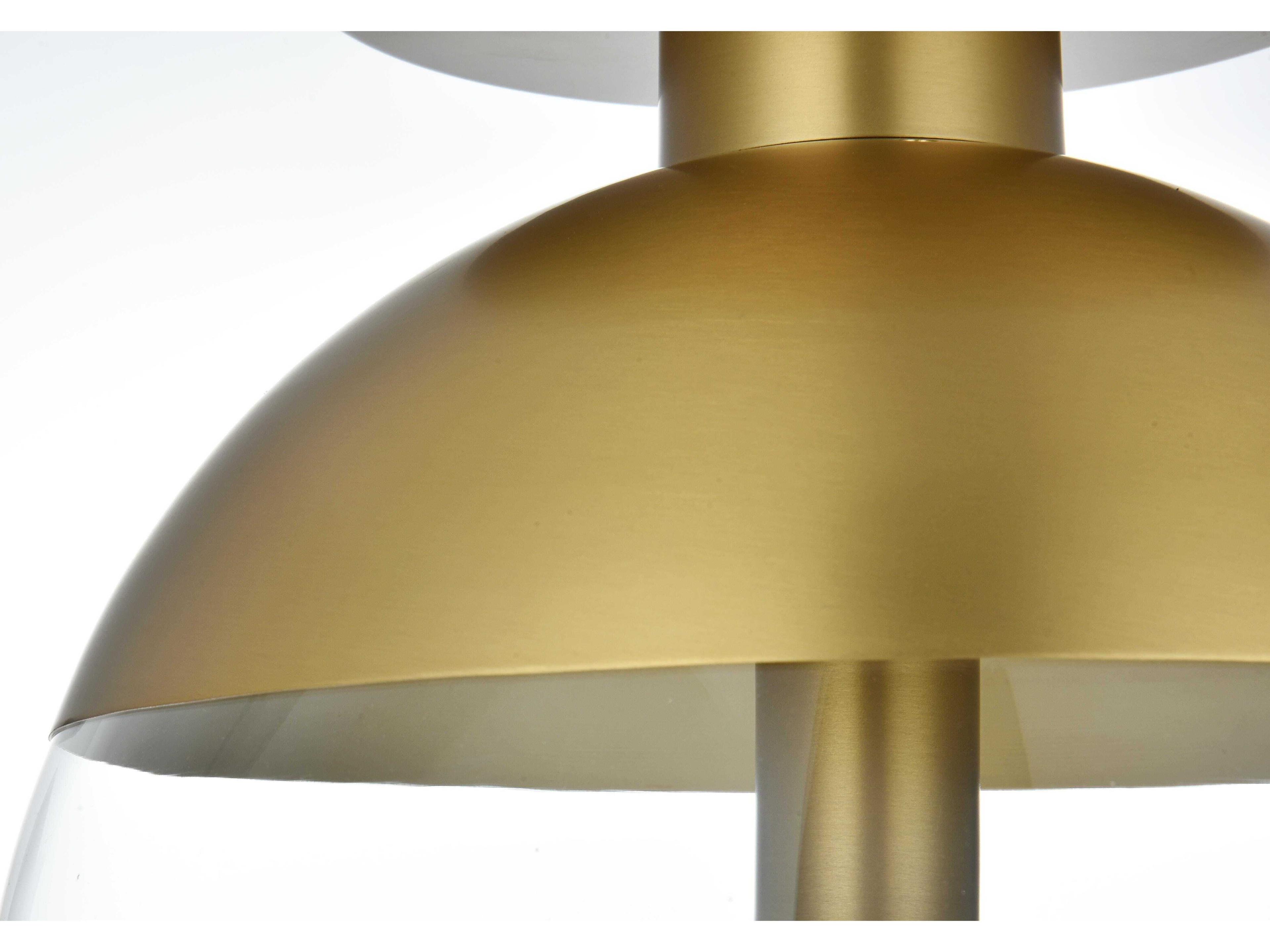 Elegant Lighting Eclipse 1-Light Satin Gold Globe Semi Flush Mount