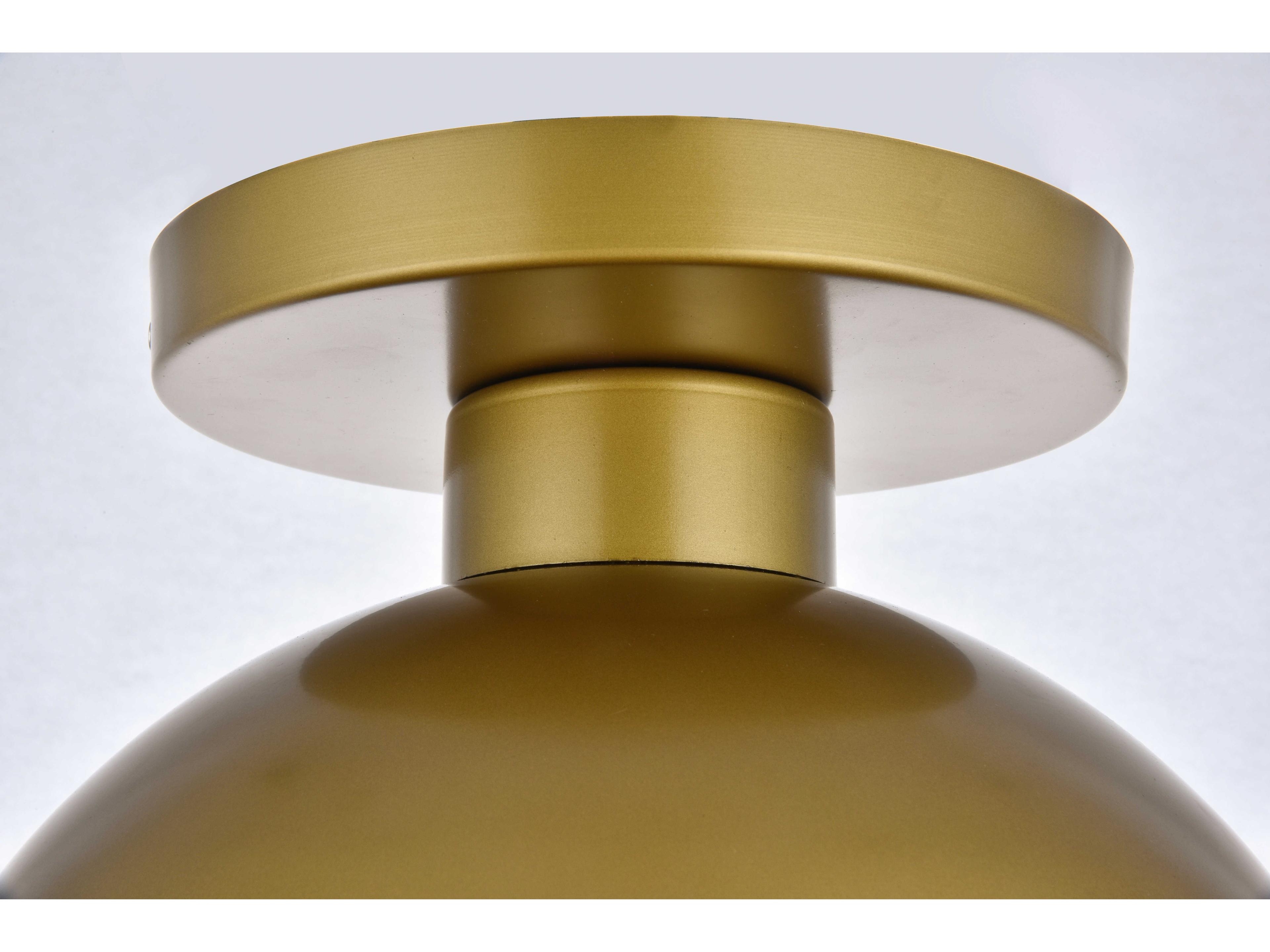 Elegant Lighting Eclipse 1-Light Brass Glass Globe Semi Flush Mount