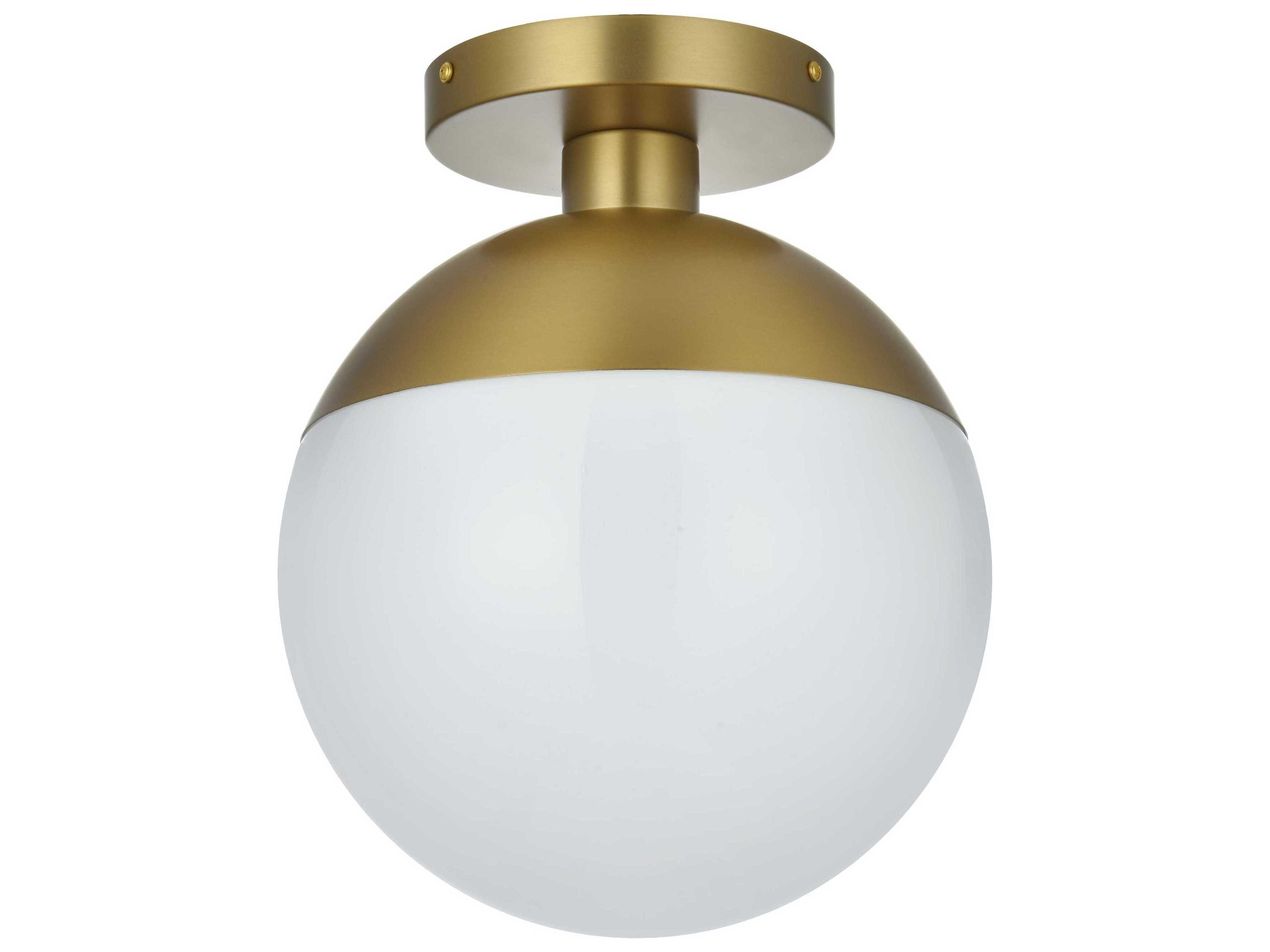 Elegant Lighting Eclipse 1-Light Satin Gold Globe Semi Flush Mount